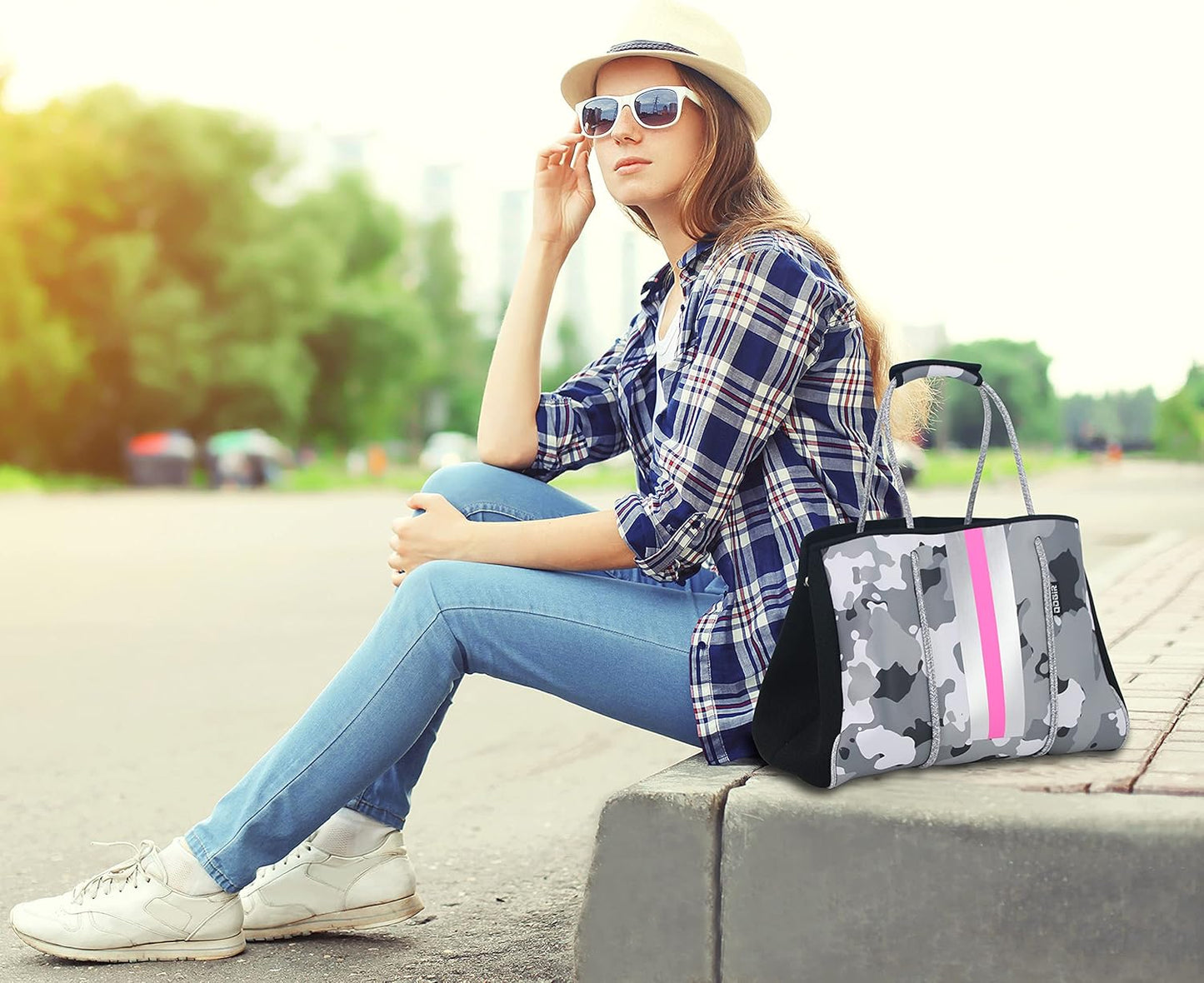 QOGiR Neoprene Multipurpose Beach Bag Tote with Inner Zipper Pocket … … … …