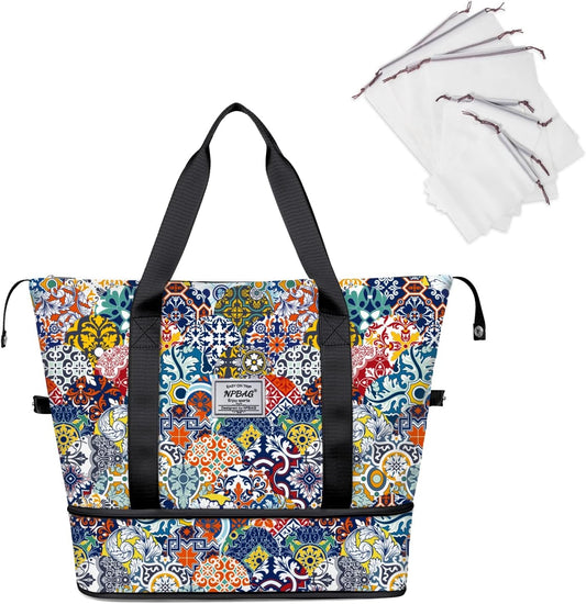 NPBAG Women Travel Duffel, Multi Functional Large Expandable Weekender Carry-on Tote, Gym Workout Overnight Bag, Mommy Hospital Bag for Labor and Delivery