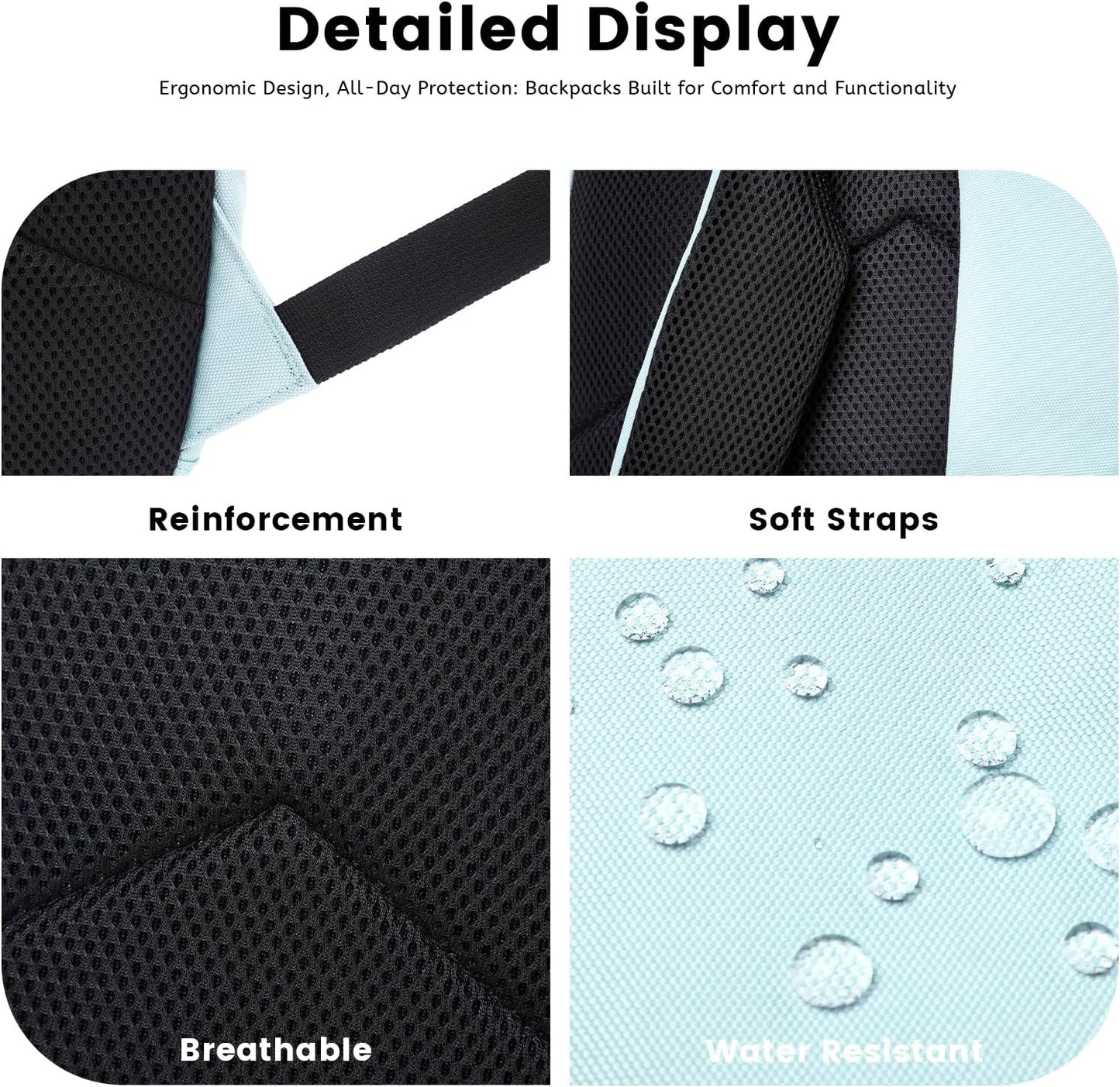 Lanola Basic Multi-Pocket Multipurpose Backpack Classical Water Resistant Student Bookbag For School Business Travel or Casual Daypack Backpacks For Men Women - Blue