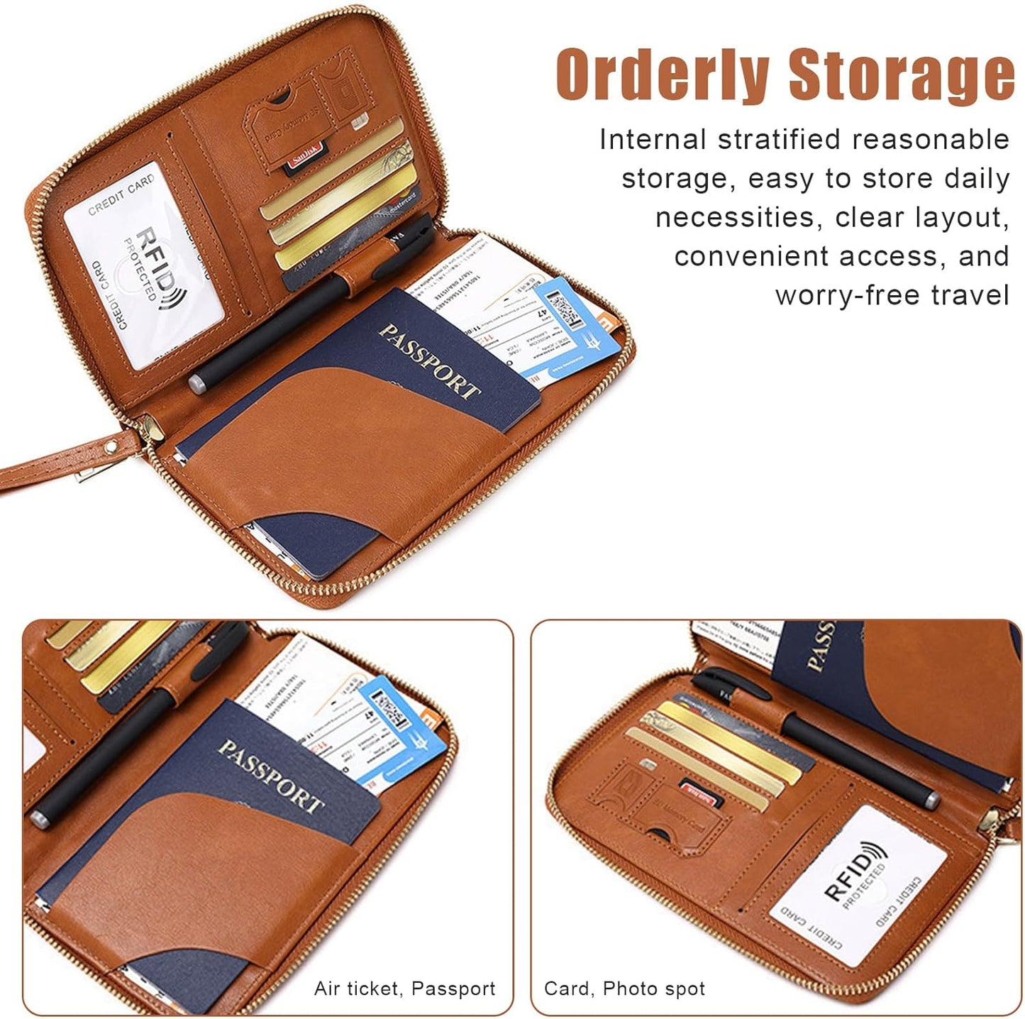 Multi-Function RFID Travel Passport Wallet with Phone Pocket - Ultimate Passport Holder for Women & Men | Holds Phones, Passports, Cash, Cards & Boarding Passes (Green)