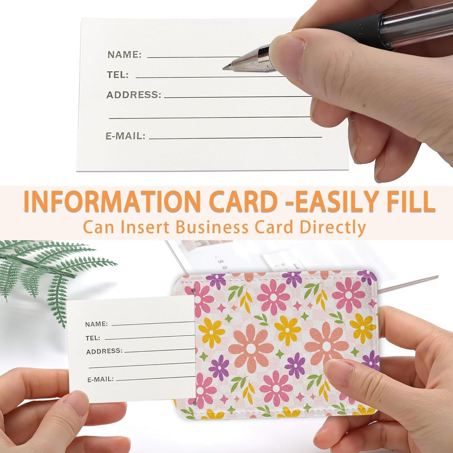 3 Pcs Luggage Tag for Suitcases,Flowers Hippie Wavy Swirl Checkered Leather Baggage Tags Identifiers for Travel,Privacy Protection Travel Bag Labels Suitcase Tags for Women Men