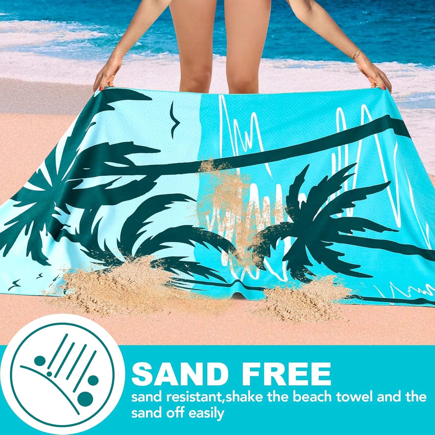 2 Pack Microfiber Beach Towel, Oversized Microfiber Pool Towel 75”x 35”, Sand-Free Beach Towel, Quick Drying Camping Towel, Super Absorbent Bath Blanket, Soft Breathable and Lightweight