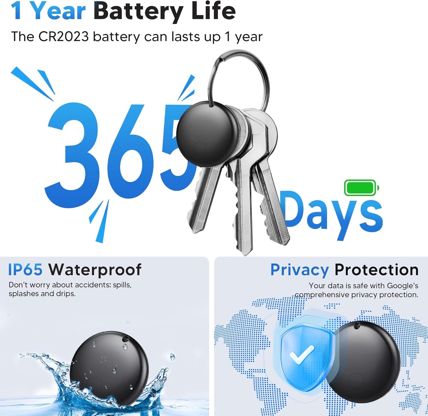 Air Tracker Tag for Android Smart Tag（Not for iOS）Air Tracker Tags-4 pack Android Work with Google Find Hub App Key Finder Bluetooth Tracker Item Locator for Purse, Keys, Luggage, Backpack, Pets，etc.