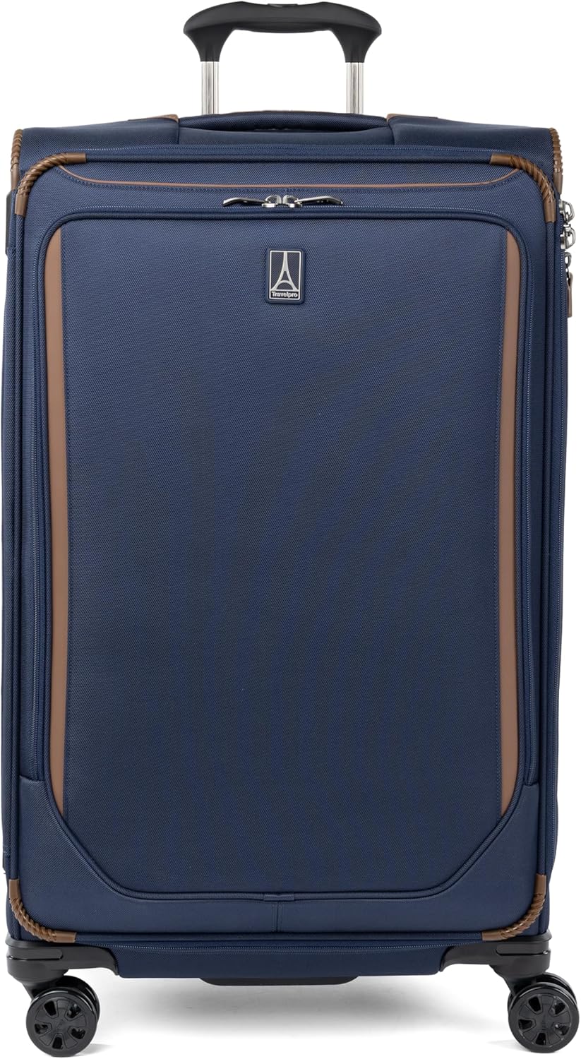 Travelpro Crew Classic Lightweight Softside Expandable Checked Luggage, 8 Wheel Spinner Suitcase, TSA Lock, Men and Women, Checked Large 29-Inch, Patriot Blue