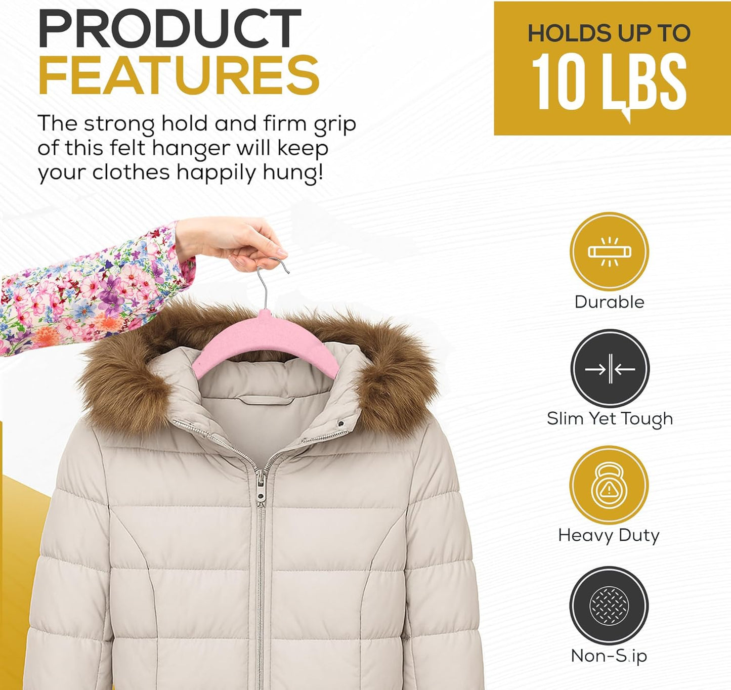 Premium Velvet Hangers 50 Pack Ultra Thin Non Slip Adult Felt Space Saving Suit Hanger for Closet Heavy Duty Coat Pants Jackets Dress Hangers 360° Swivel Hook Hold Upto 10 lbs Pink