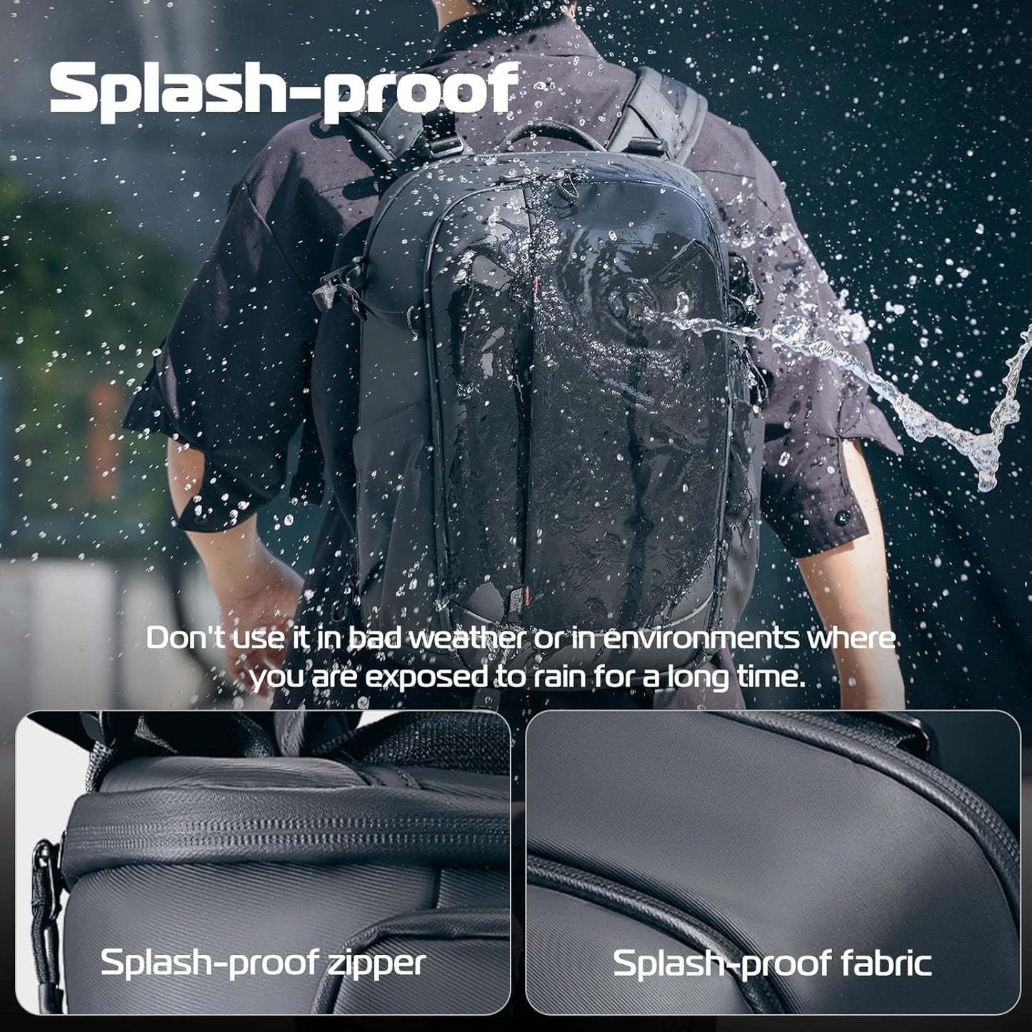 ULANZI Camera Backpack Professional Bag, Water-Resistant Photography Camera Case Anti Theft Travel for Photographers DSLR Mirrorless Camera Lens Tripod Holder 16" Laptop Black 22L