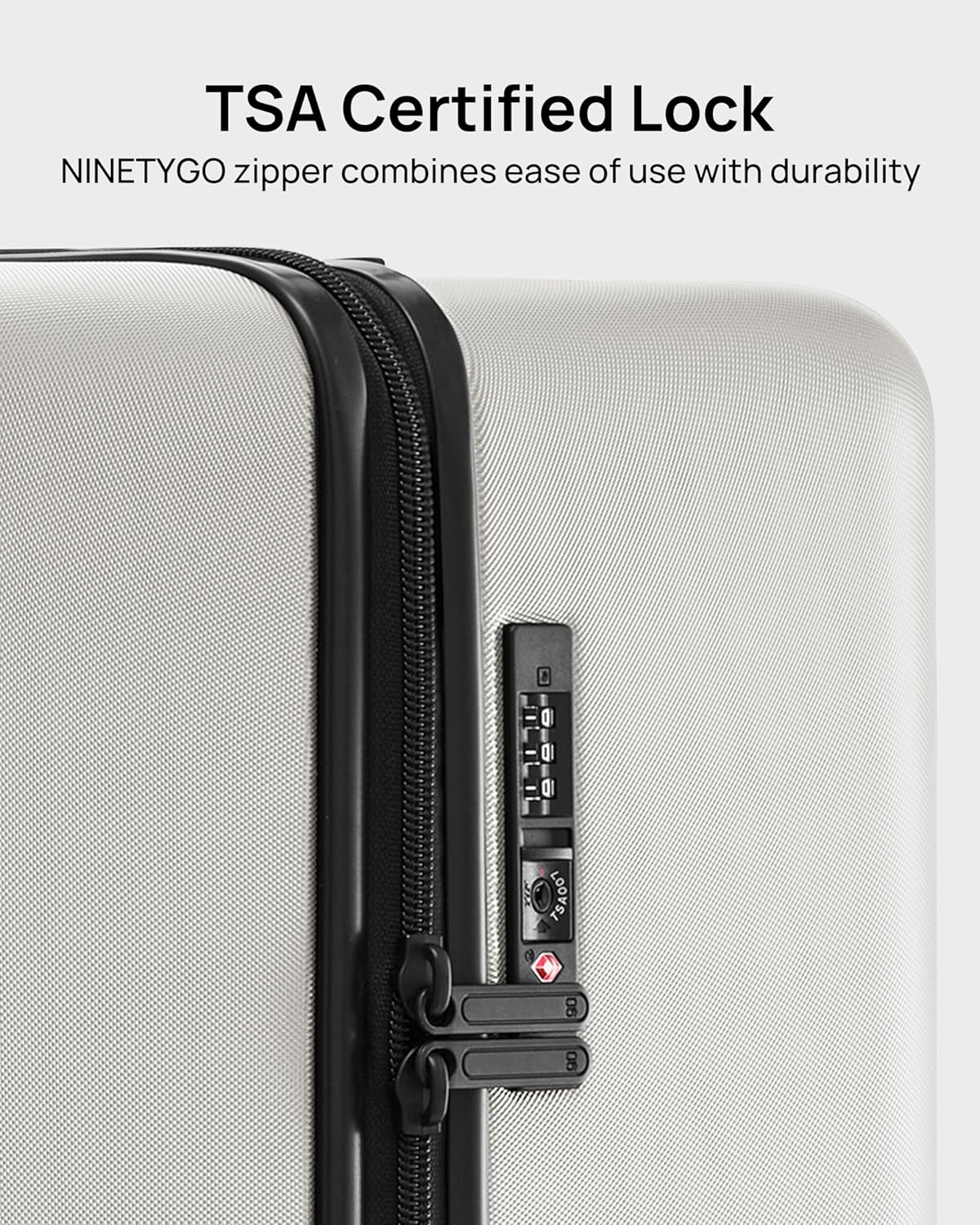 NINETYGO Luggage Sets 2 Piece, Carry On Luggage Airline Approved, Large Checked Trunk Luggage with Smooth Spinner Wheels, Hard Case PC Suitcase Sets, TSA Approved, 20in/29in (Pearl White, Hudson)