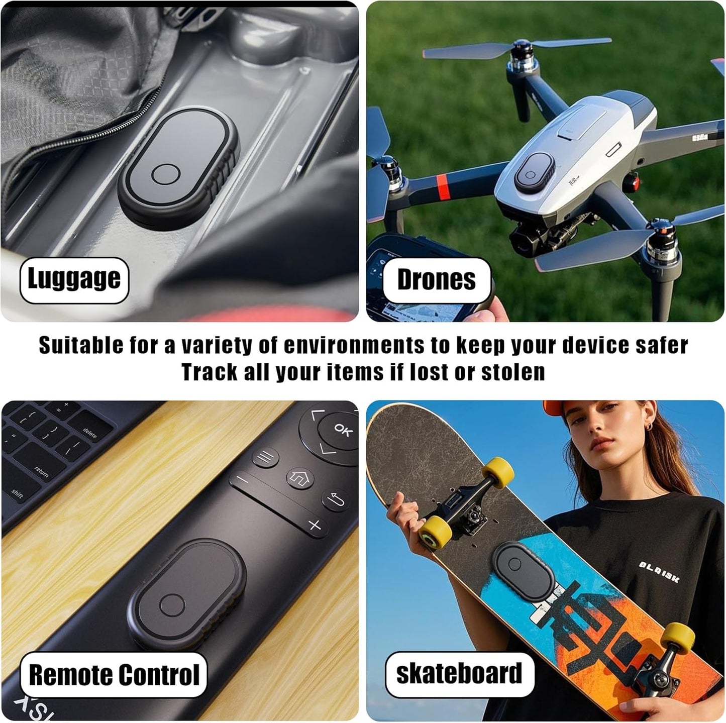 4 Pack for Samsung Smart Tag 2 Adhesive Mount, ABS Waterproof Case with 3M Adhesive Sticker Stick on Car/Bike/Luggage & More for Galaxy Smart Tag 2, Hidden Smarttag2 Full Protective Holder Anti-Lost