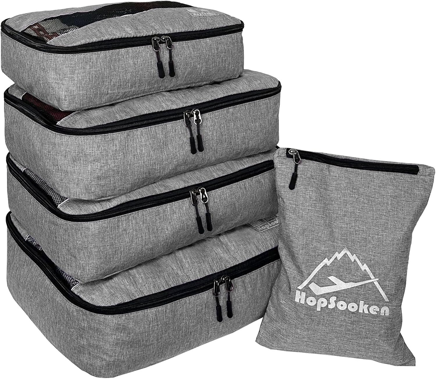 5 Set Packing Cubes for Travel Large Suitcase Luggage Organizer Bags Travel Accessories Vacation 4 Cubes 1 Laundry Pouch Bag