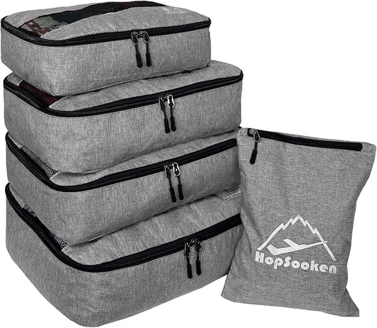 5 Set Packing Cubes for Travel Large Suitcase Luggage Organizer Bags Travel Accessories Vacation 4 Cubes 1 Laundry Pouch Bag