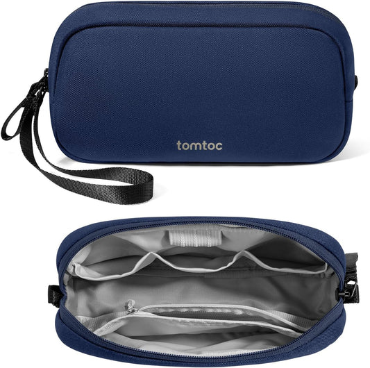 tomtoc Electronics Organizer Travel Case, Water Resistant Travel Bag Cable Organizer for Essentials, Tech Pouch Accessories Carry Storage for Cord, Phone, Cables, Airpods, USB Flash Drive, Daily Items