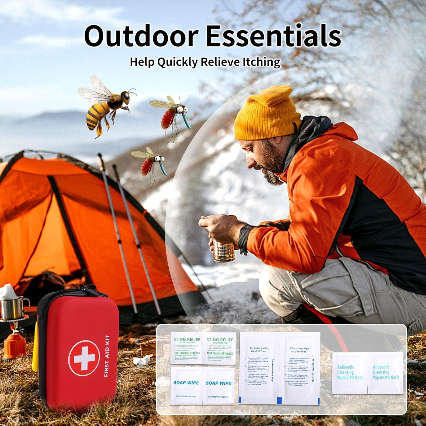 First-Aid-Kit-for-Car-Home-Travel-Camping-Businesses, Compact Waterproof Hard Case, Public Emergency Medical Kits - Perfect for Survival, Vehicle, Boat, Sports, Hiking, Office, Dorm (PUMIER)