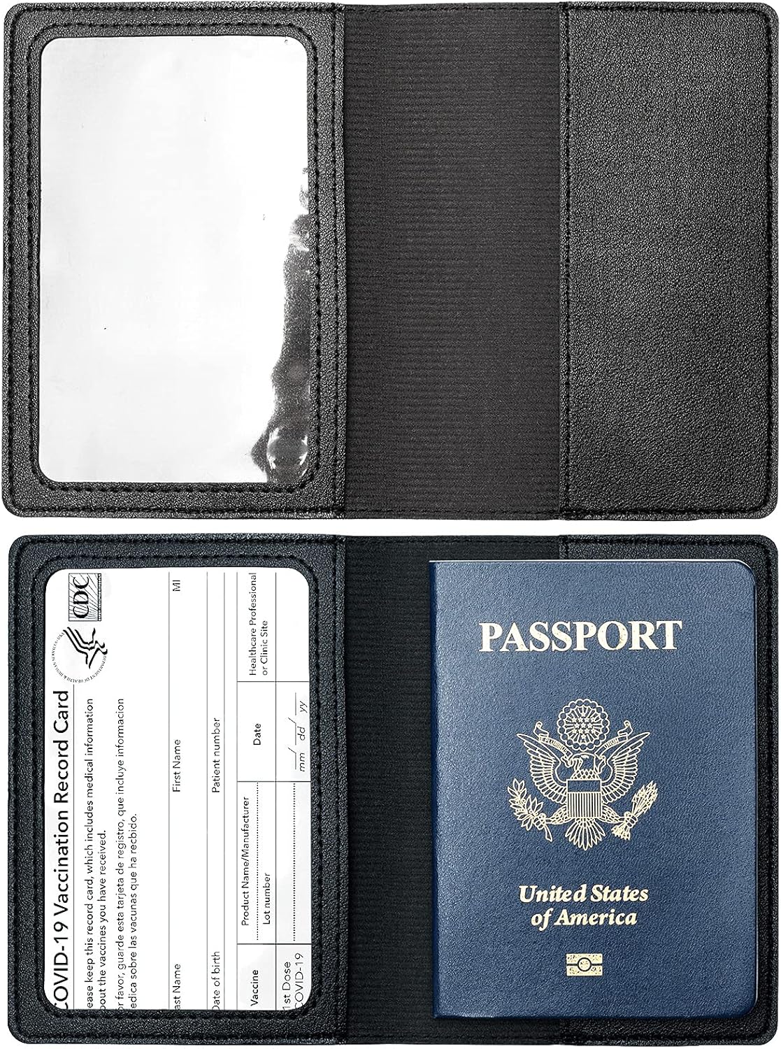 2 Pack Passport covers and Vaccine Card Holder PU Leather Passport Wallet Vaccine Case Protector Slot Travel Passport Wallets for Women & Men (Color 6)