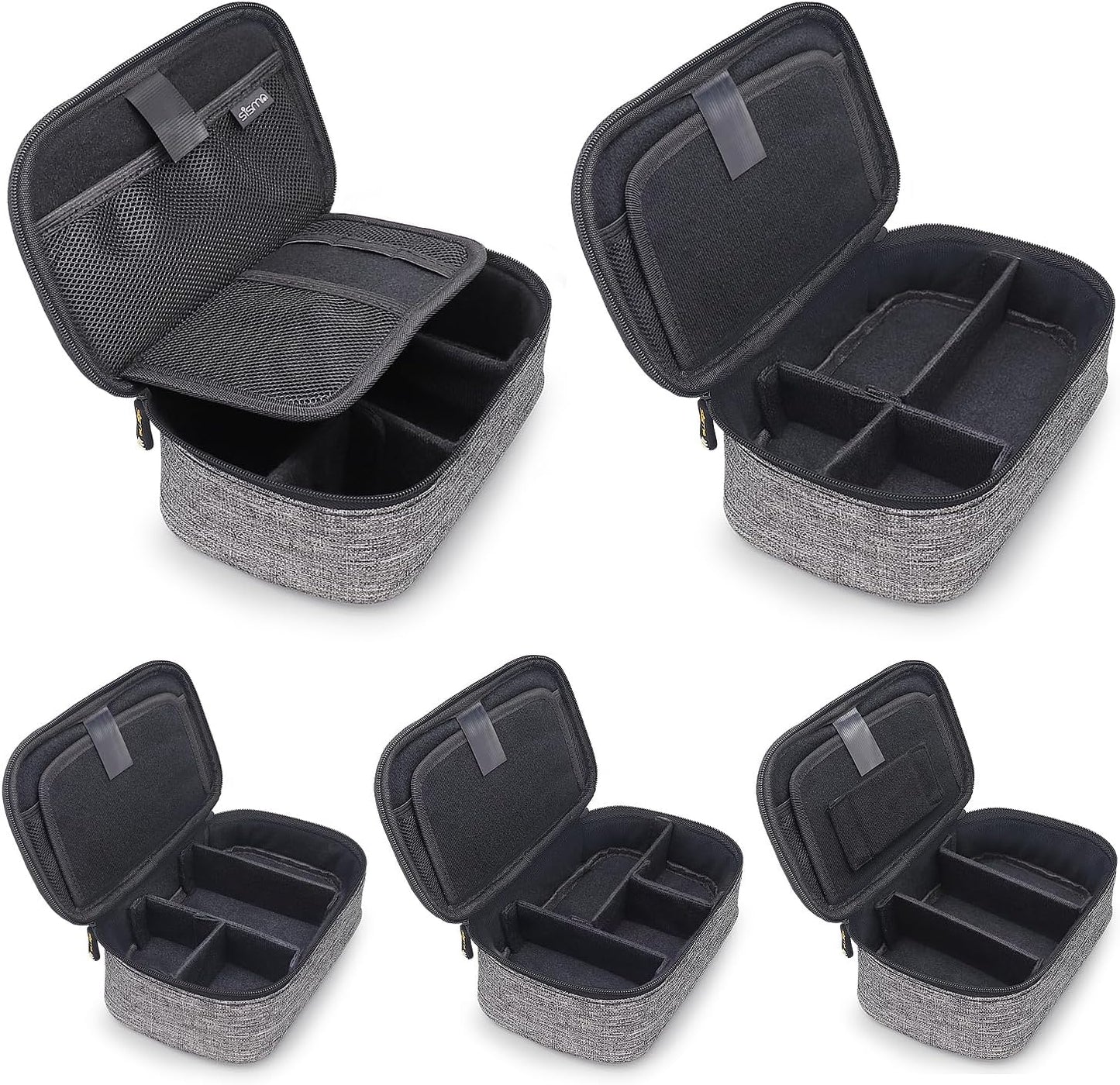 sisma Electronics Cords Organizer Tech Accessories Storage Case Travel Small Carrying Bag for Charging Cables Adapter USB Plugs Power Cord Leads - Grey 1680d