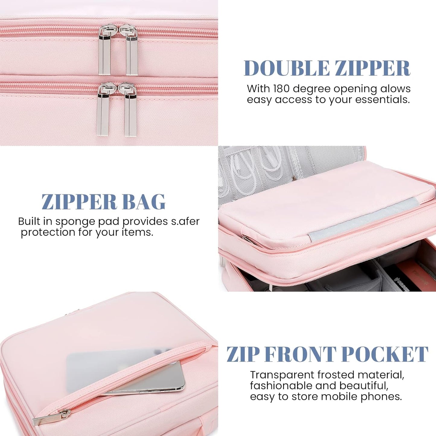 mygreen Electronic Bag Travel Cable Accessories Bag Waterproof Triple Layer Electronics Organizer Portable Storage Case for Cable, Cord, Charger, Phone, Adapter, Power Bank, Kindle, Hard Drives Gray