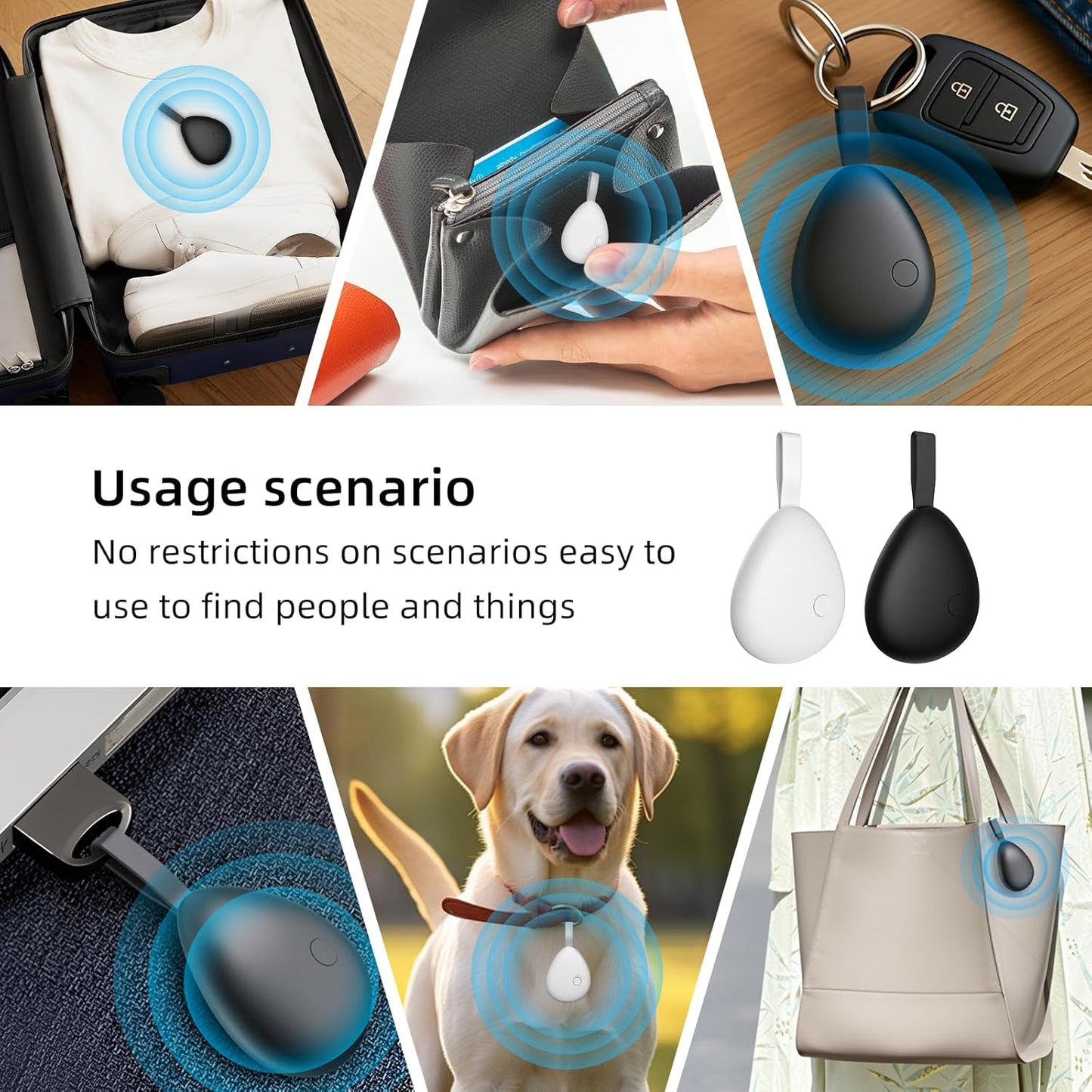 [Apple MFi Certified] Air Tracker Tag 1 Pack (iOS Only), Bluetooth Tracker for Apple Find My, Replaceable Battery, Key Finder and Item Locator Smart Tag for Keys, Bags, Luggage, Pets, Wallet (Black)