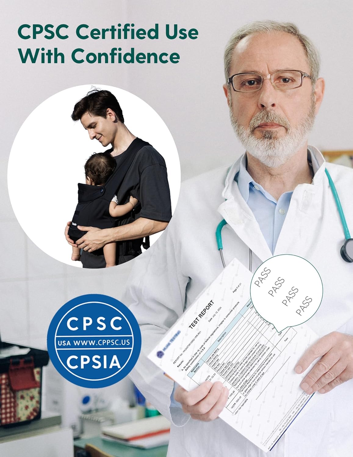 BABELIO Baby Carrier Newborn to Toddler, Wide Shoulder Straps Ergonomic Lightweight Infant Carrier for 7-45lbs, with Head Support, Hands-Free, Black