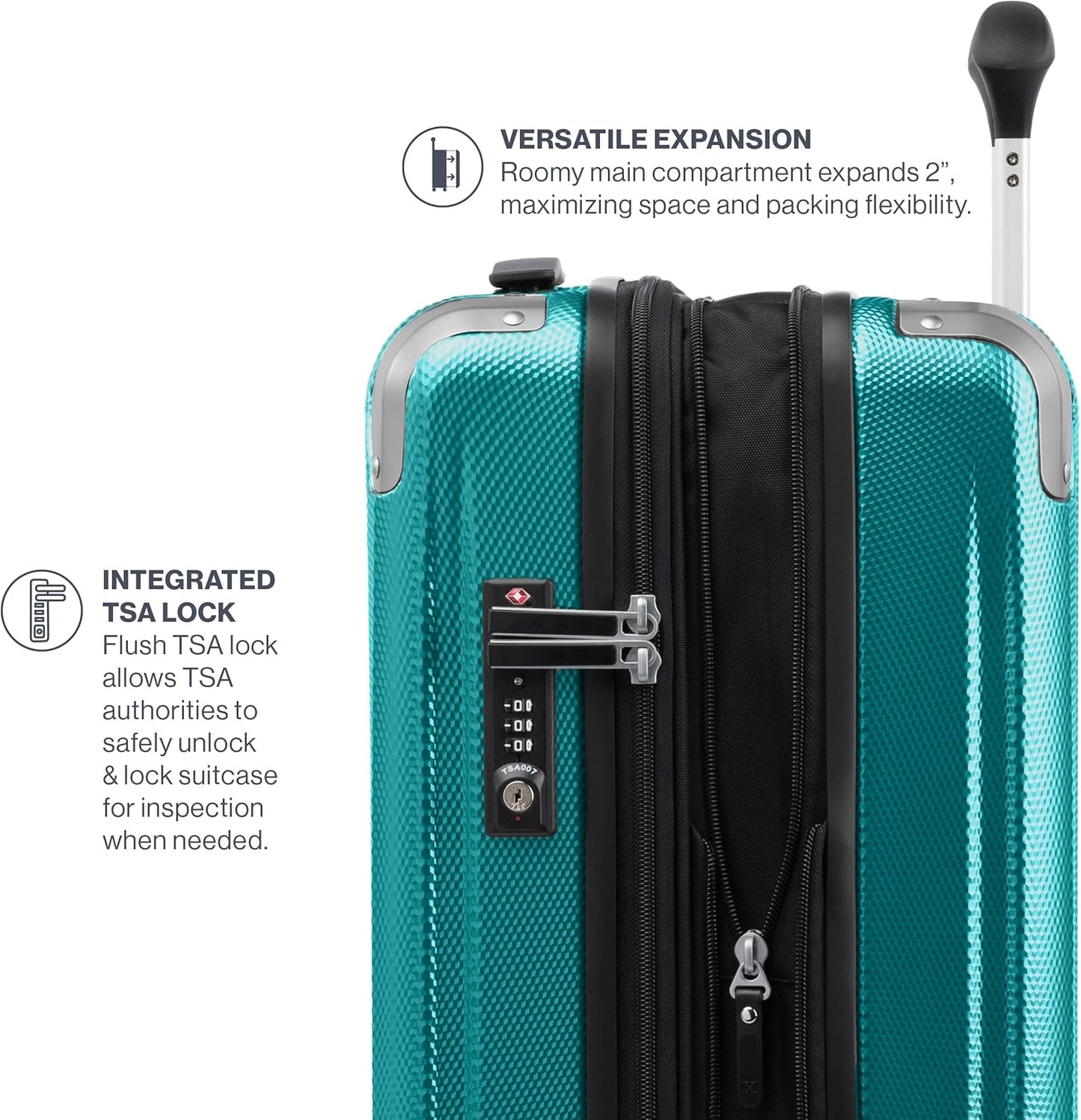 Travelpro Pathways 3 Hardside Expandable Luggage, 8 Spinner Wheels, Lightweight Hard Shell Suitcase, 3 Piece Set (21/25/28), Kayak