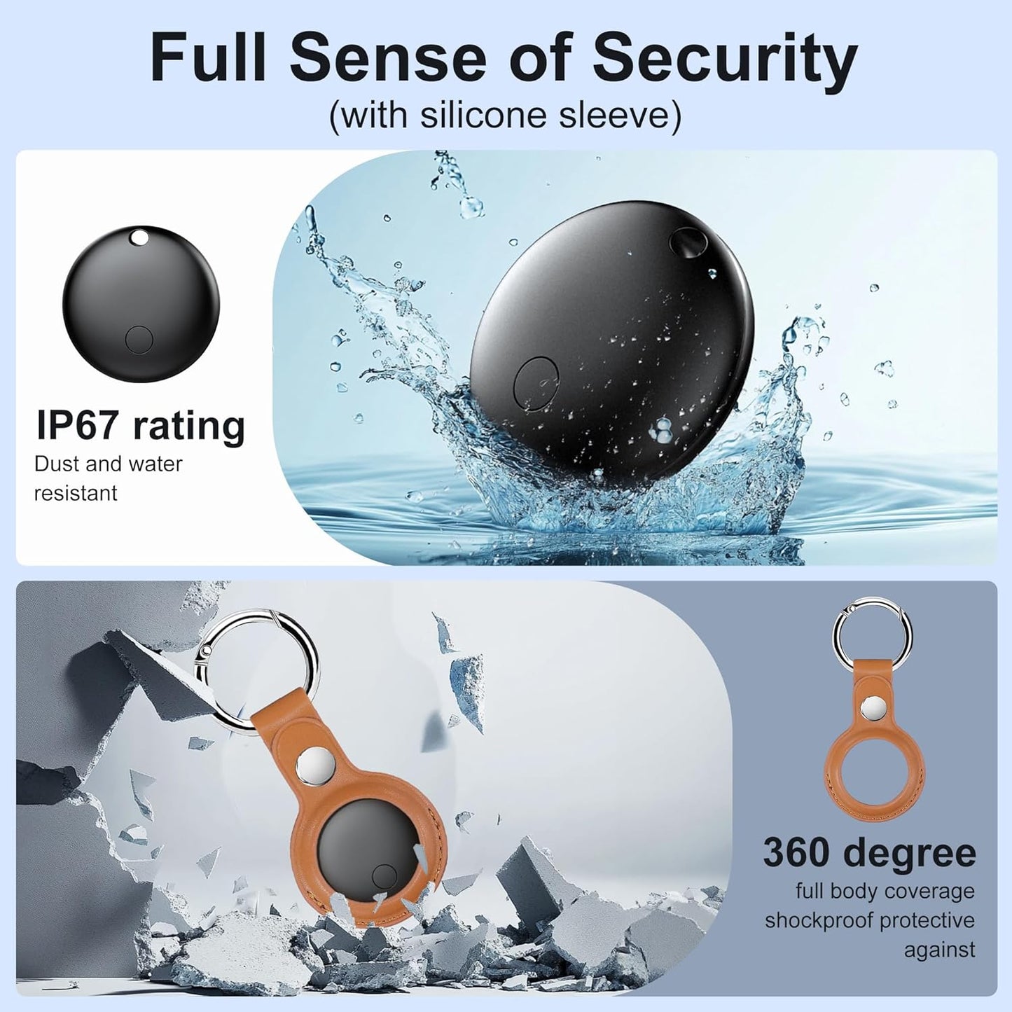 Air Tracker Tag-2 Pack, Pet Trackers, Item Locator Tags Works with Apple Find My | iOS Only | 2 Different Cases | Replaceable Battery | Water-Resistant | Item Finder for Key, Luggage, Backpack, Bike