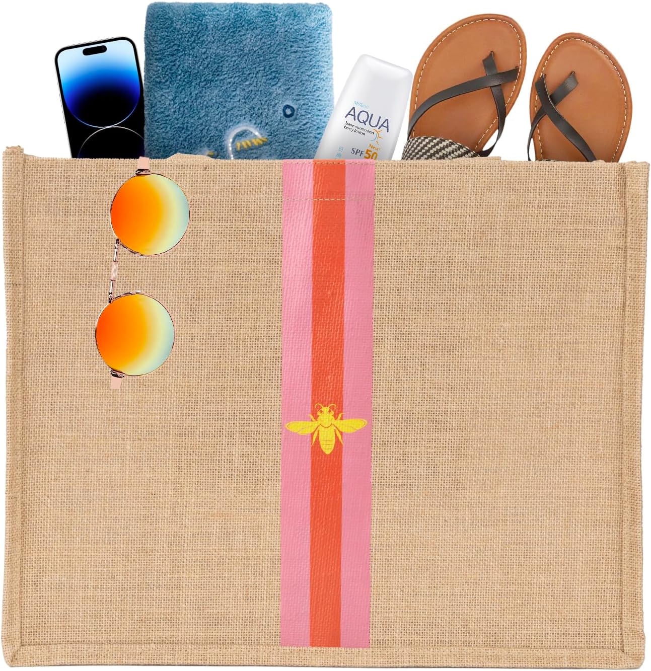 Large Beach Bag Jute Woven Tote