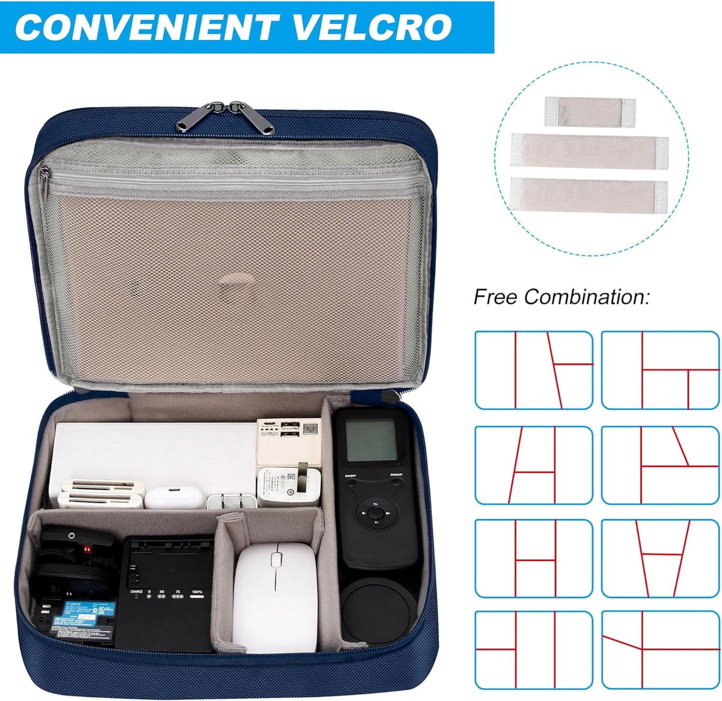 Electronic Organizer Travel Case, Travel Cord Organizer Case Portable Waterproof Cable Organizer Bag for Charger, Cord, USB, Power Bank, Earphone
