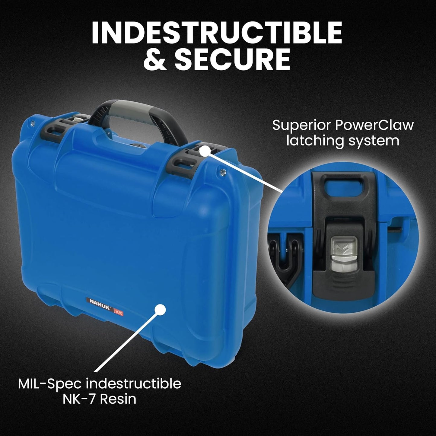 NANUK 920 Pro Photo Kit – Waterproof Travel Camera Hard Case with Padded Dividers & Lid Organizer, 16.7” x 13.4” x 6.8”, Dustproof & Impact-Resistant, Airline Carry-On Approved – Blue