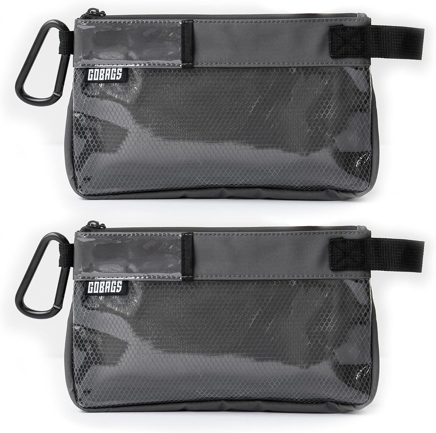 GOBAGS Production Zipper Bags - Electronics & Camera Accessories Bag - Cable organizer, Gear Accessory Pouch, Travel Camera Essentials (Small, Gray, 2 pack)