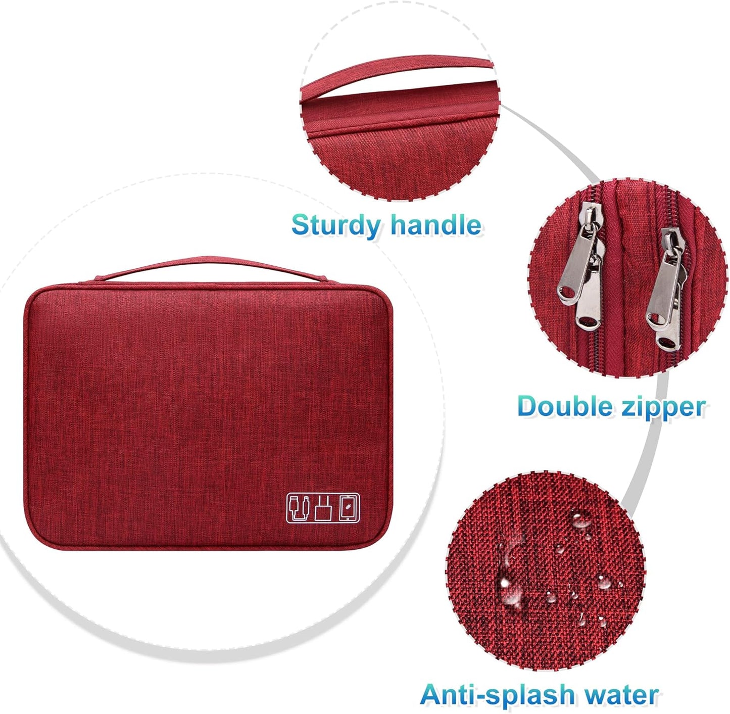 CILLA Electronics Organizer Travel, Travel Cord Organizer Case, Compact Electronics Accessories Bag for Cable, Cord, Charger, Phone