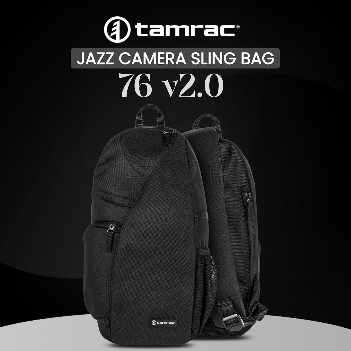Tamrac Jazz 76 v2.0 Camera Sling Bag, Photography Backpack, Camera Case for Photography Accessories, Compact Camera Shoulder Bag for DSLR and Mirrorless Cameras, Crossbody Camera Bag – Black
