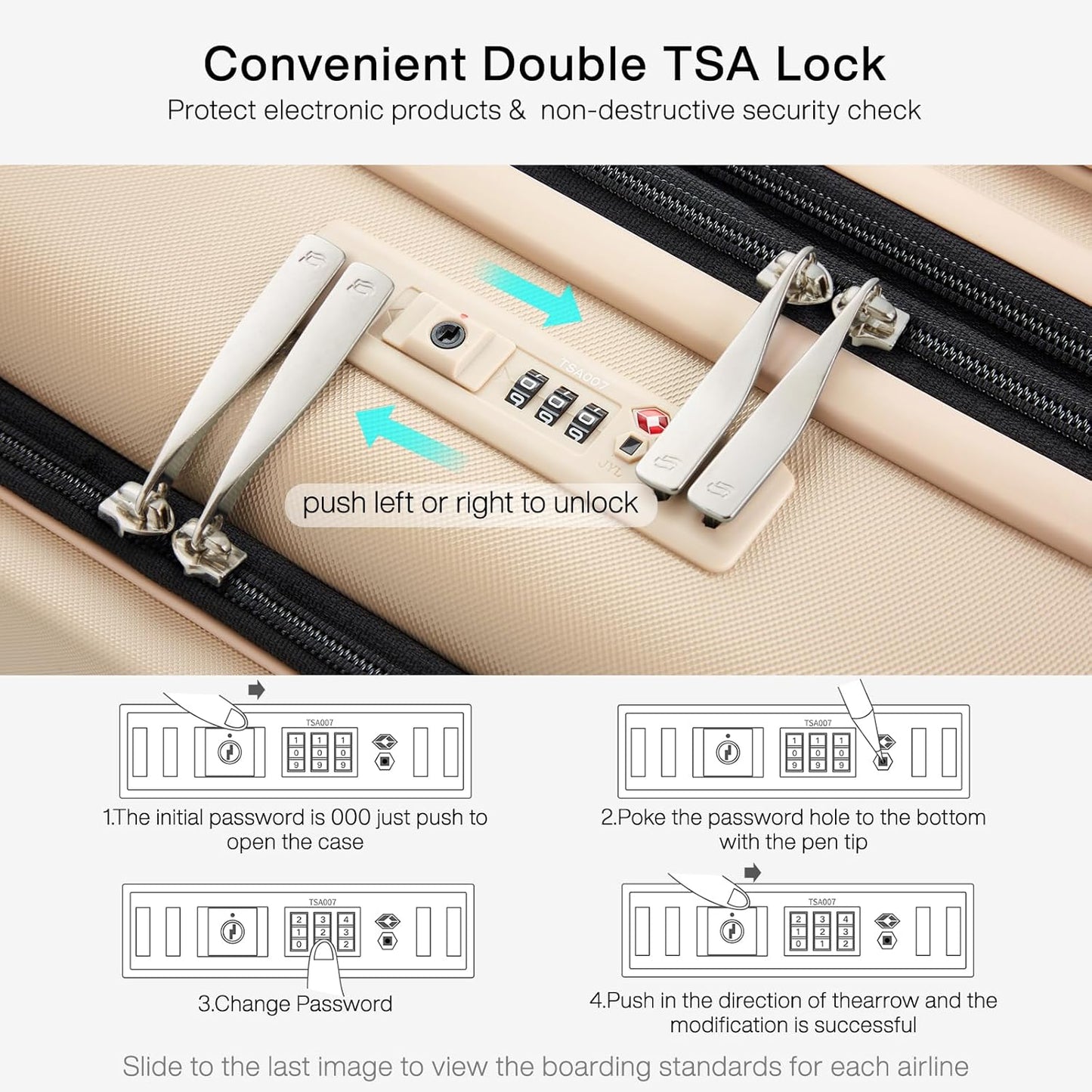 Hanke Grace Expandable Carry On Luggage with Wheels Airline Approved Hard Shell Suitcases with Front Pocket，Top Opening Luggage with TSA Lock for Short Business Travel, Cuban Sand.