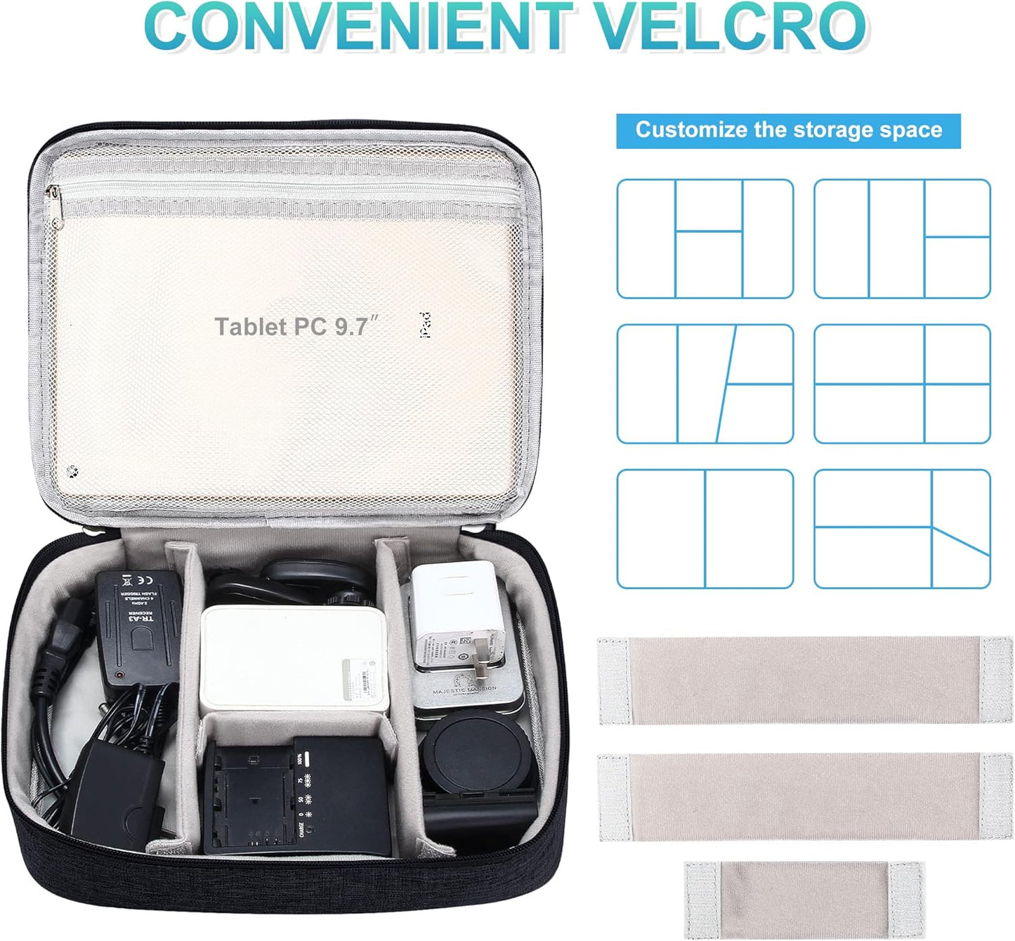 CILLA Electronics Organizer Travel, Travel Cord Organizer Case, Compact Electronics Accessories Bag for Cable, Cord, Charger, Phone