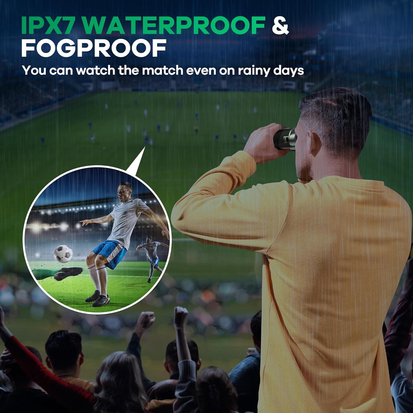 10x25 Compact Binoculars for Adults and Kids, Large View Waterproof Small Binoculars with Low Light Vision BAK4 Prism FMC Lens for Cruise Ship Bird Watching Travel Sightseeing Concert Hunting