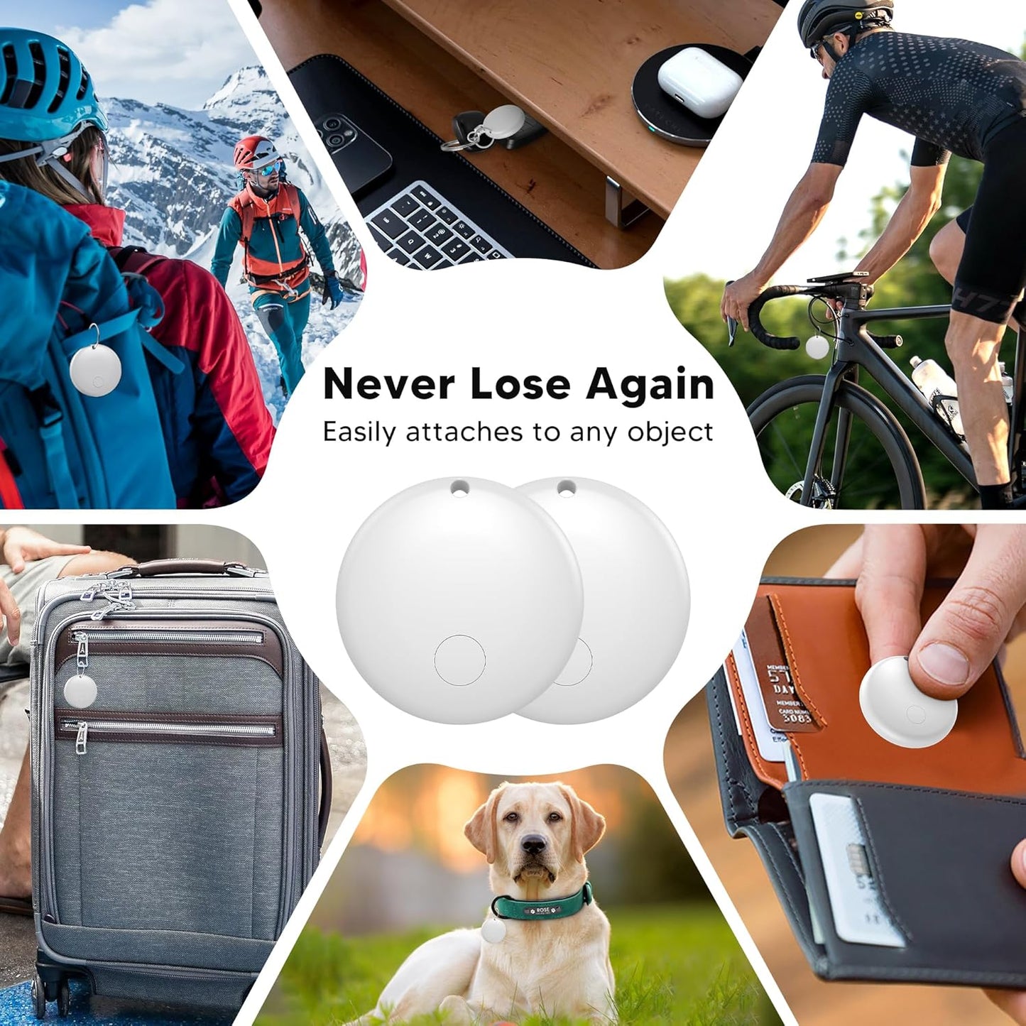 Air Tracker Tag for Android Smart Tag（Not for iOS）Air Tracker Tags-4 pack Android Work with Google Find Hub App Key Finder Bluetooth Tracker Item Locator for Purse, Keys, Luggage, Backpack, Pets，etc.