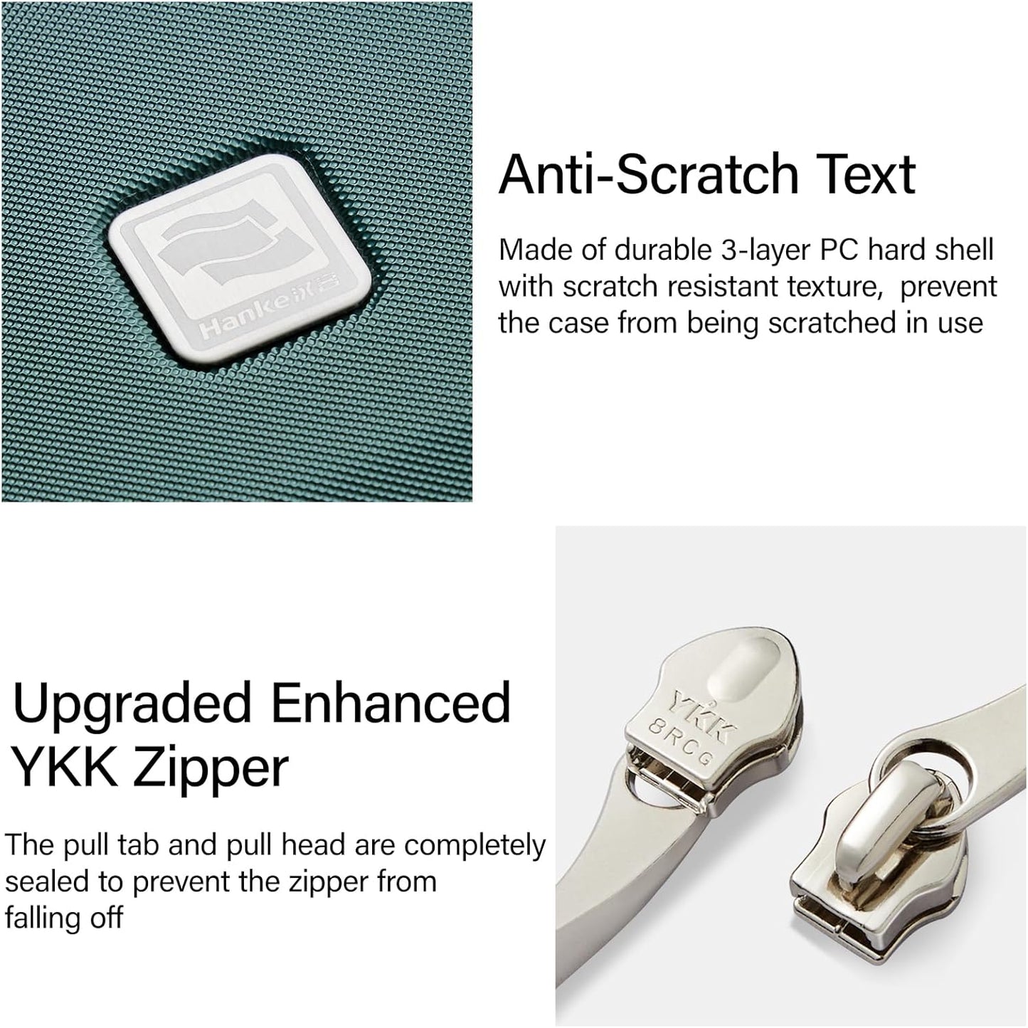 Hanke Top Opening Carry On Luggage, 20 Inch Zipperless Aluminum Frame Wide Handle Luggage, All-PC Hard Shell Trunk Suitcase with Spinner Wheels, TSA Airline Approved (Blackish Green, 40L)