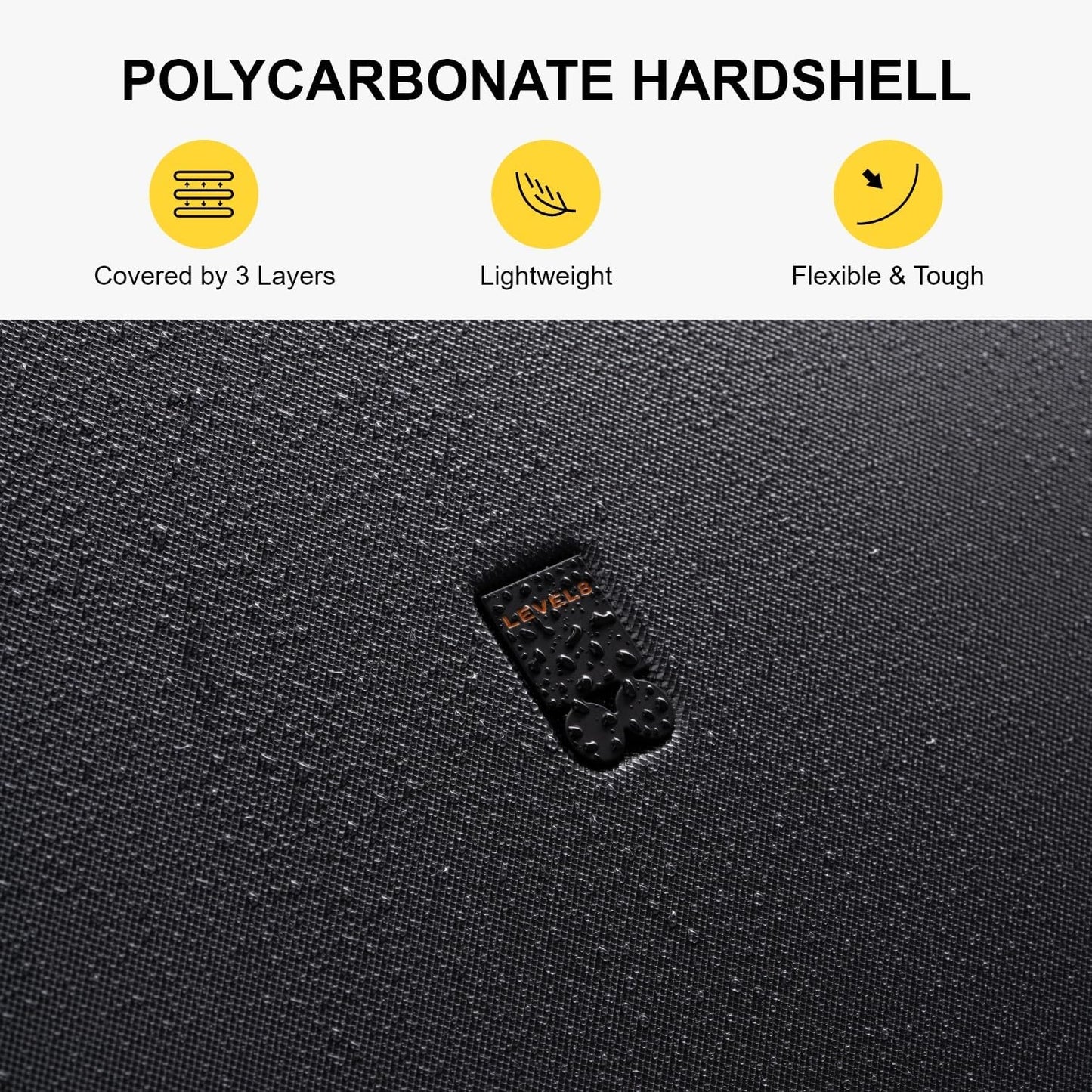 LEVEL8 Carry on Luggage Airline Approved, Small Carry on Suitcases with Wheels, Lightweight Hardside Textured Luggage for Travel, Tsa Approved, 20-Inch, Dark Grey