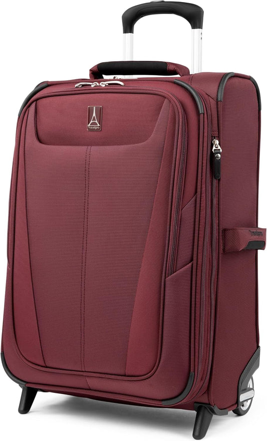 Travelpro Maxlite 5 Softside Expandable Upright 2 Wheel Carry-on Luggage, Lightweight, 22-Inch — Burgundy