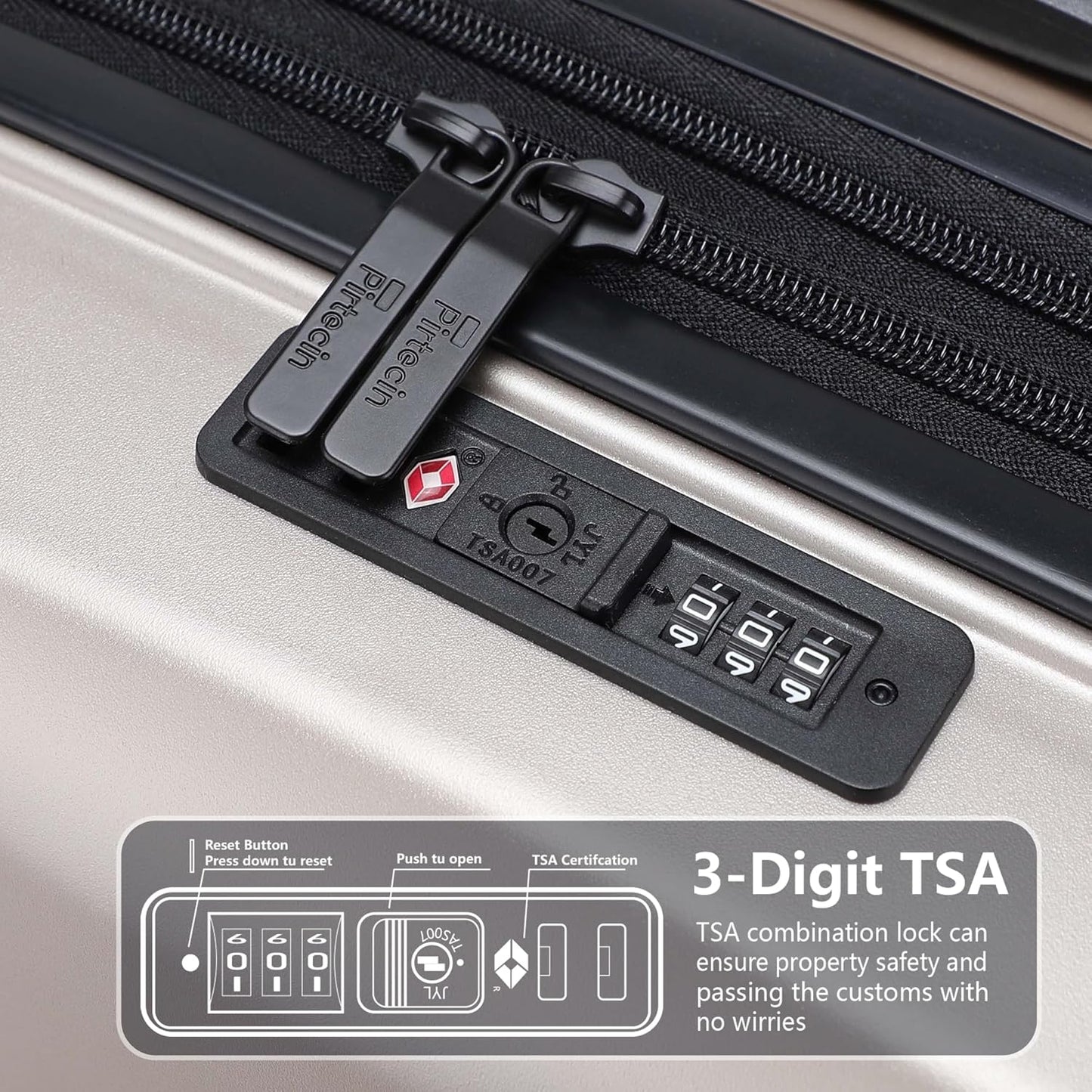 20 Inch Lightweight Expandable Carry On Luggage, PC Hardside Suitcase with Spinner Wheels & TSA Lock, Carry-on 20-Inch, Champagne