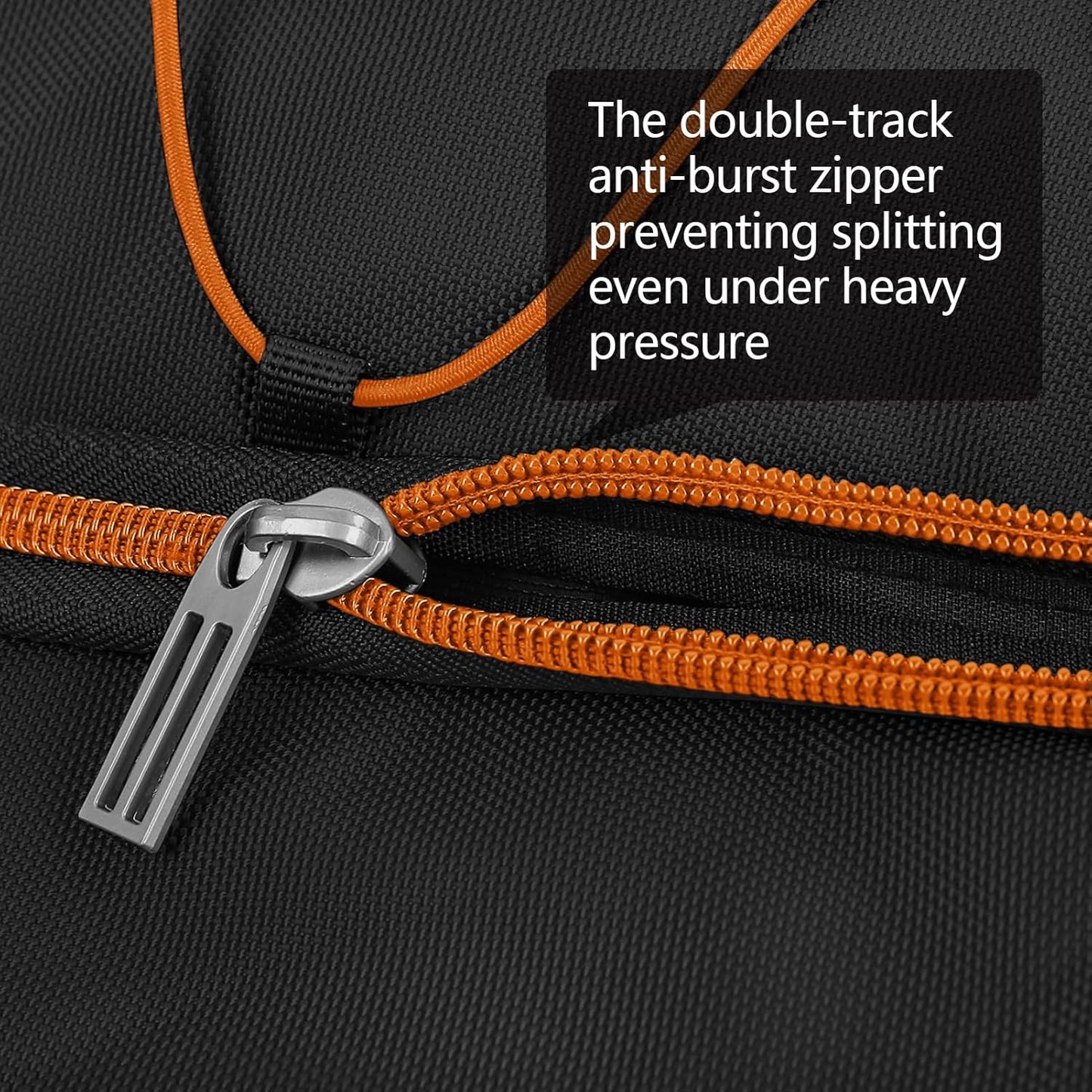 110L Expandable to 140L 32” Foldable Oxford Soft-Sided Rolling Duffle Bag with 2 Heavy-Duty Wheels,3 Large Compartments,Adjustable Shoulder Strap and Attached Organizer Pouch,Black Orange