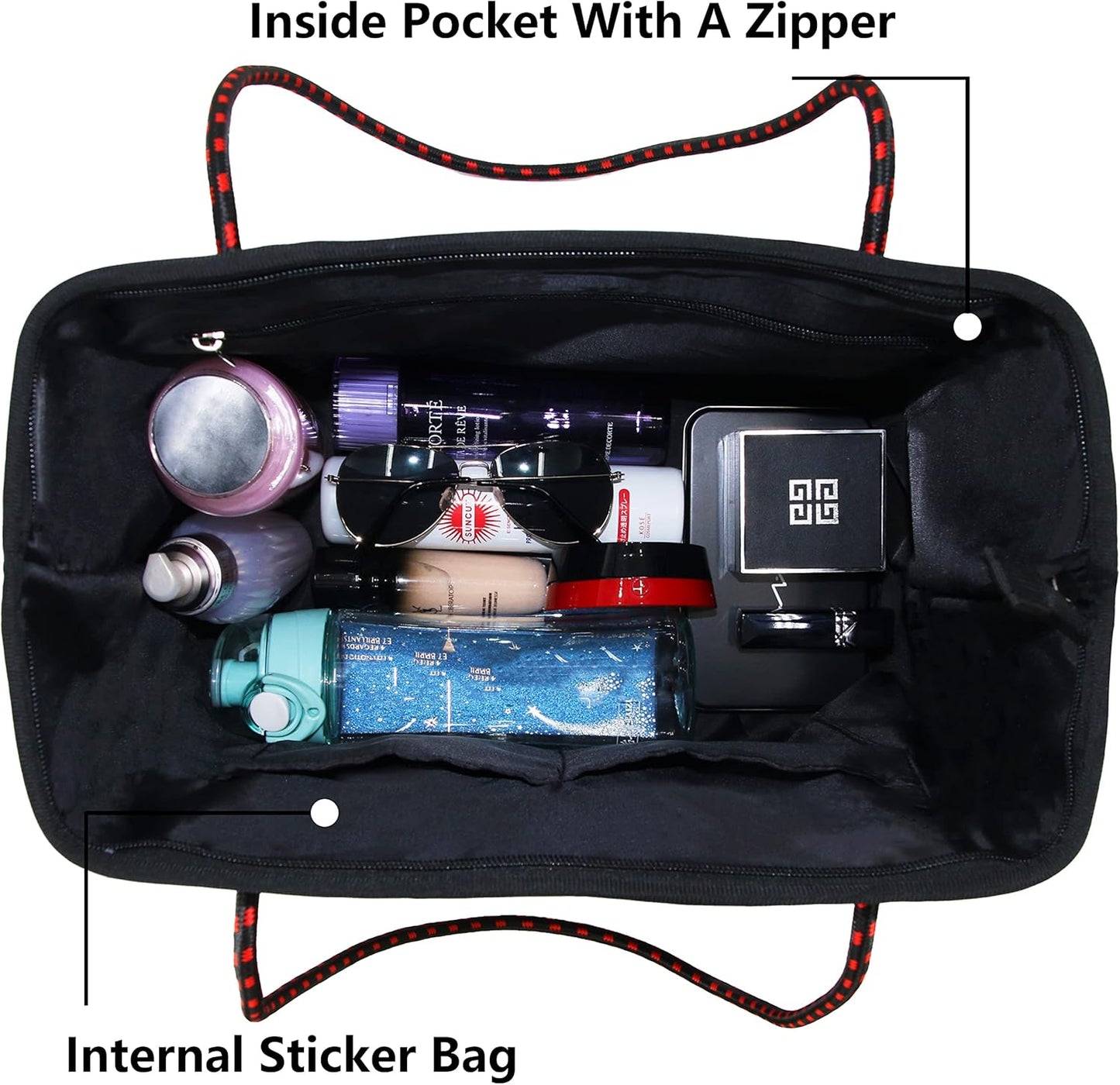 QOGiR Neoprene Multipurpose Beach Bag Tote with Inner Zipper Pocket … … … …