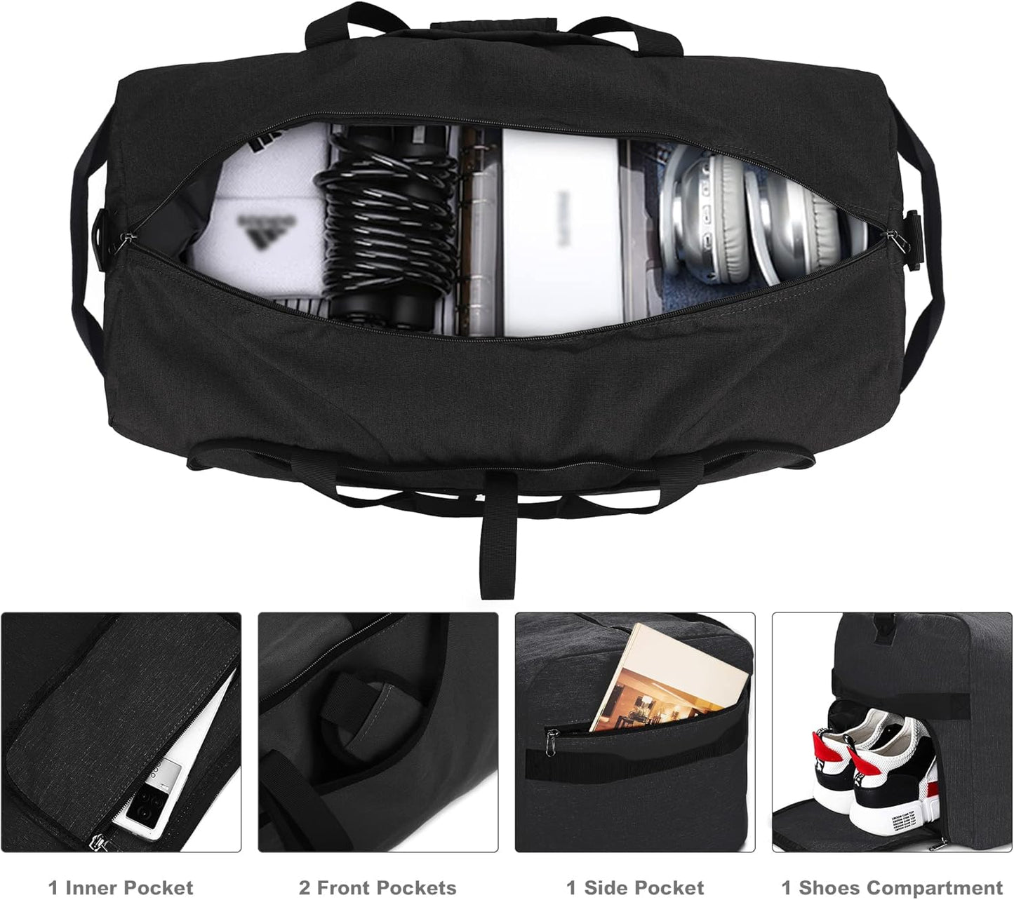 100L Duffle Bag for Travel, Extra Large Foldable Waterproof Travel Duffel Bags Weekender Overnight Bag for Men and Women with Shoe Compartment