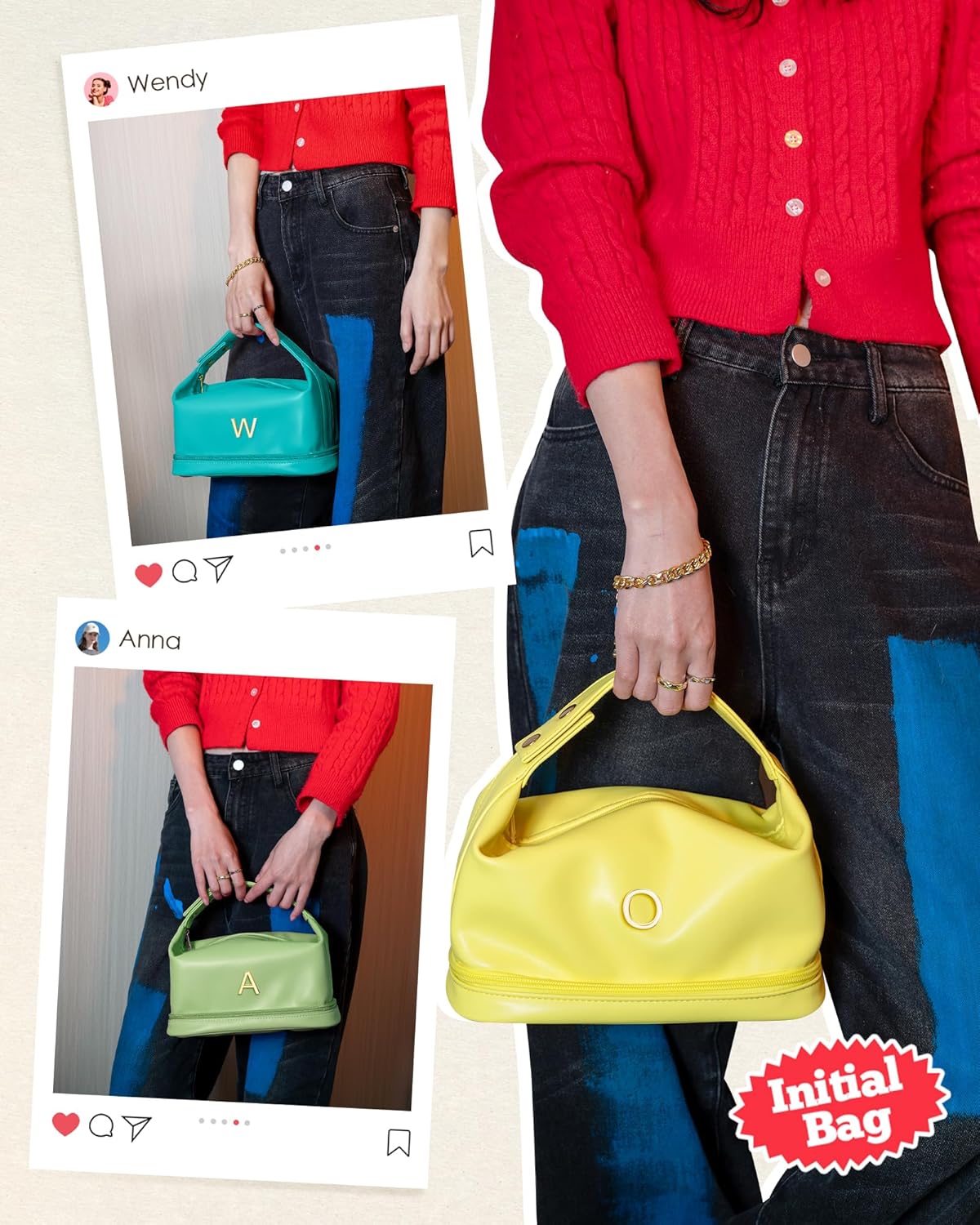 Girl Gift Ideas, Travel Makeup Bag with Handle, Initial Double Layer Cosmetic Bag with Makeup Brush Organizer, Cute Cosmetic Pouch for Women, Birthday Gifts for 8 9 10 11 12 13 Year Old Girls