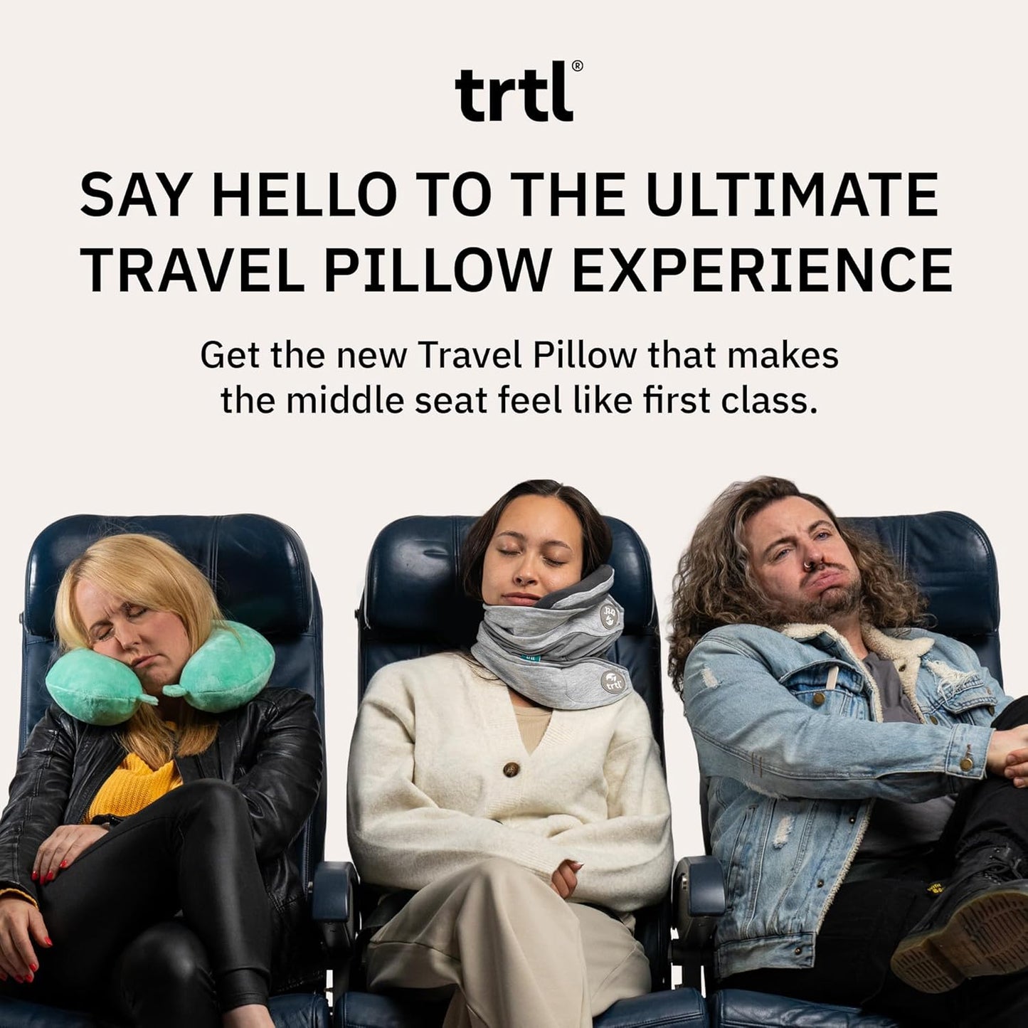 trtl Pillow Plus - Plane Neck Pillow for Traveling - Plane Pillow with Foam Padding for Head and Neck Support - Machine Washable - Waterproof Carry Bag