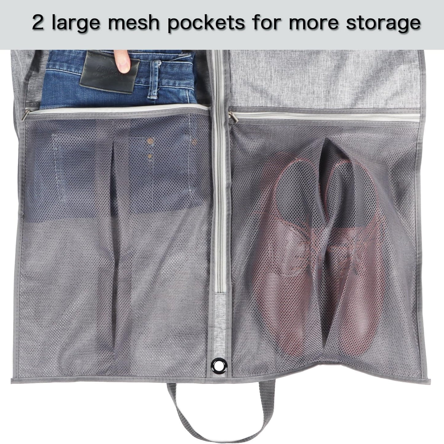 Zilink Luxury Storage 43" Garment Bag for Men and Women Suit, Shirt, Blouse, Sweater, Jacket with 3.9" Gusset, Premium Hanging, Breathable, Foldable Clothes Protector and Travel Cover