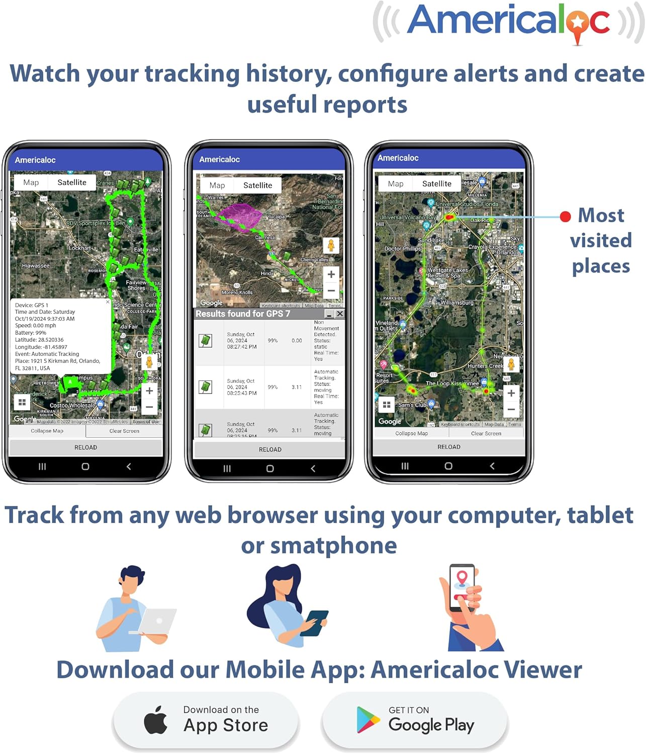 Americaloc Mini Seven GPS Tracker – Includes 4 Months of Free Service. Ultra-Long Battery. Vehicles, Assets & People. Rechargeable. Magnetic.
