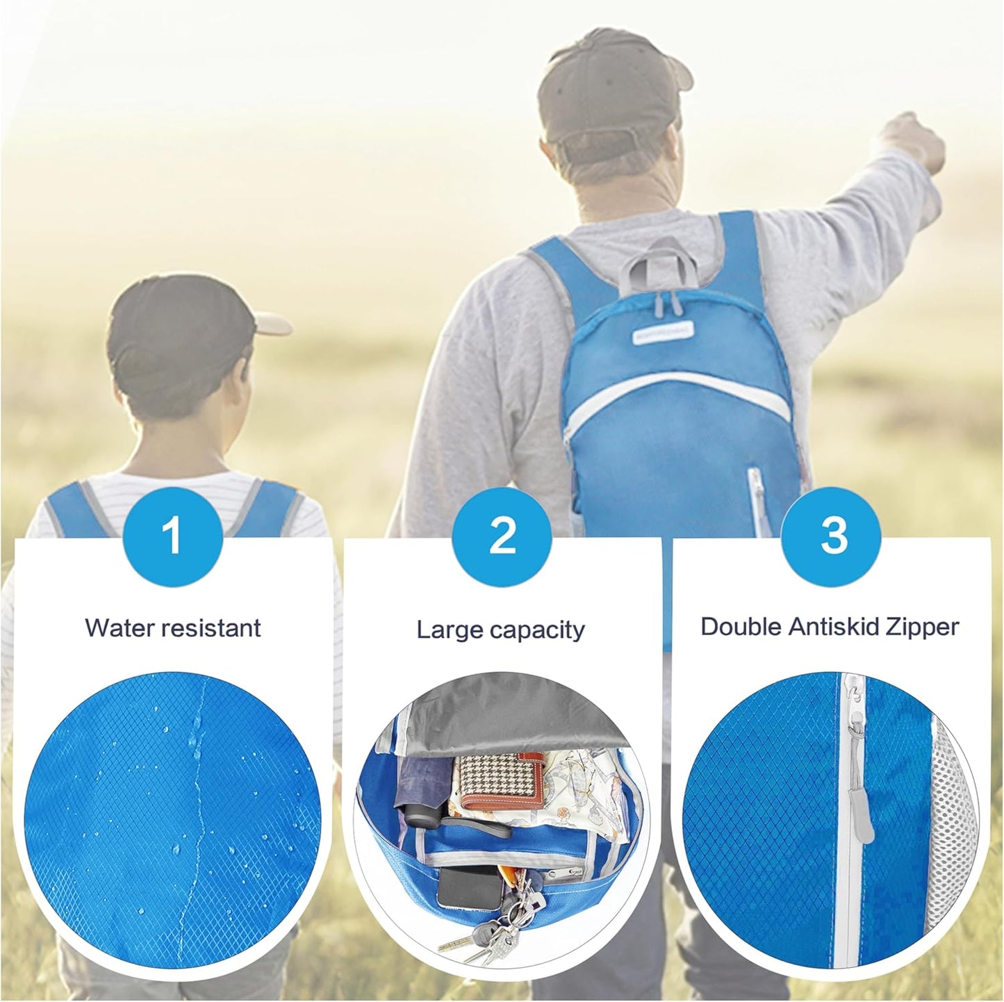 35L Foldable Waterproof Backpack For Outdoor Sports Travel Inside Wet Clothes Compartment Packable For Multiple