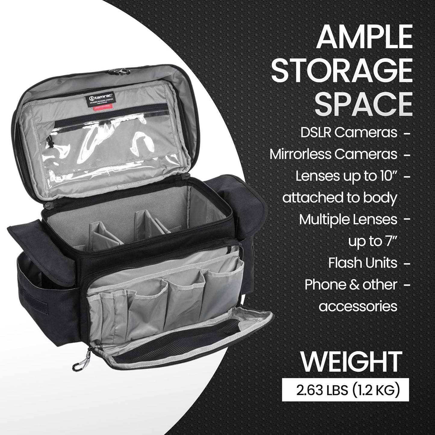 Tamrac Stratus 10 Camera Bag for Photographers, Camera Case for Photography Accessories, Shoulder Bag for DSLR and Mirrorless Cameras, Crossbody Camera Bag with Tripod Holder Strap - Black