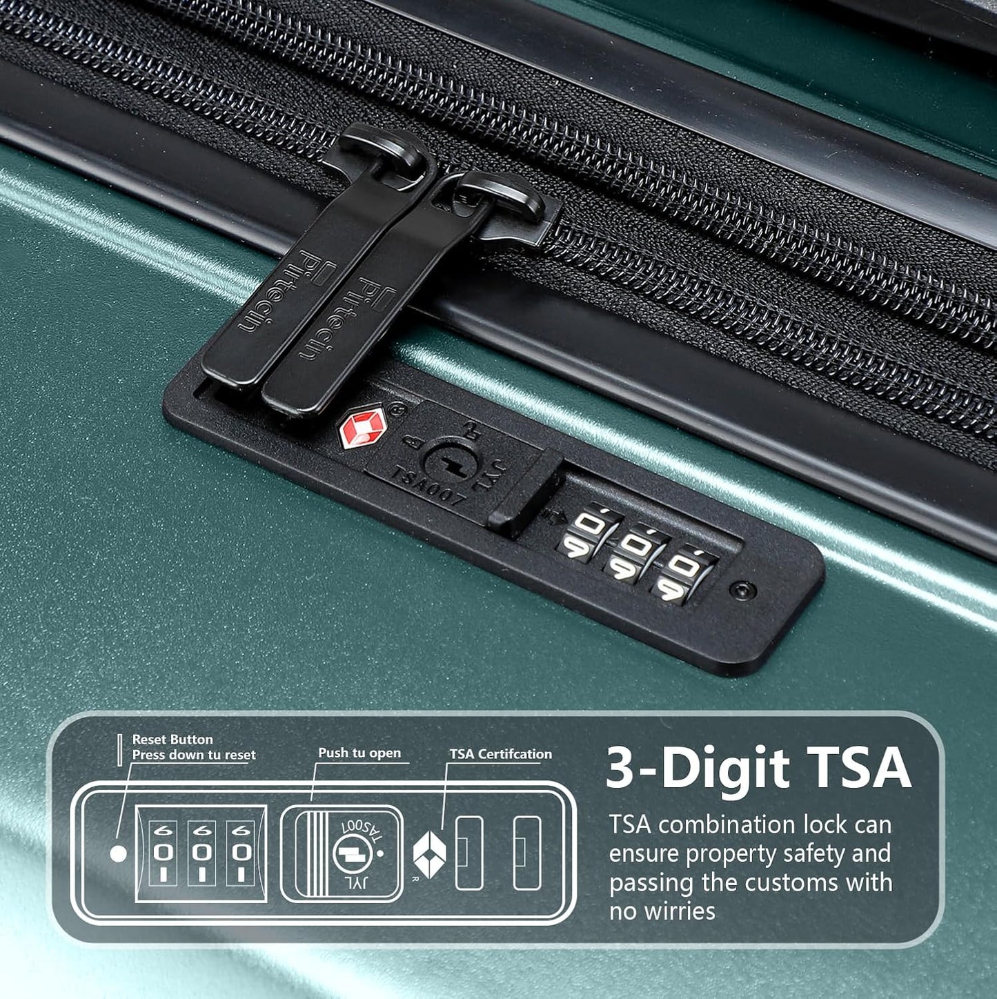 20 Inch Lightweight Expandable Carry On Luggage, PC Hardside Suitcase with Spinner Wheels & TSA Lock, Carry-on 20-Inch, Green