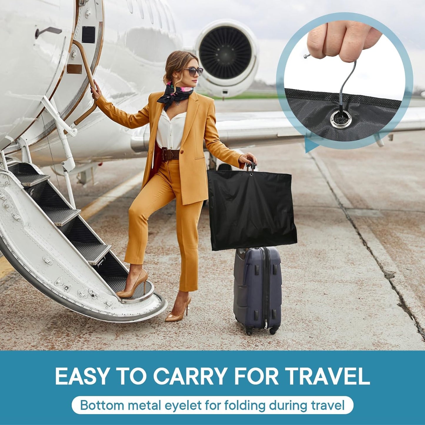 43" Suit Bags for Closet Storage and Travel, Garment Bags for Hanging Clothes, Suit Garment Bag for Men, Black Suit Cover Bags with Clear Window for Coats, Jackets, Shirts（5 Packs）