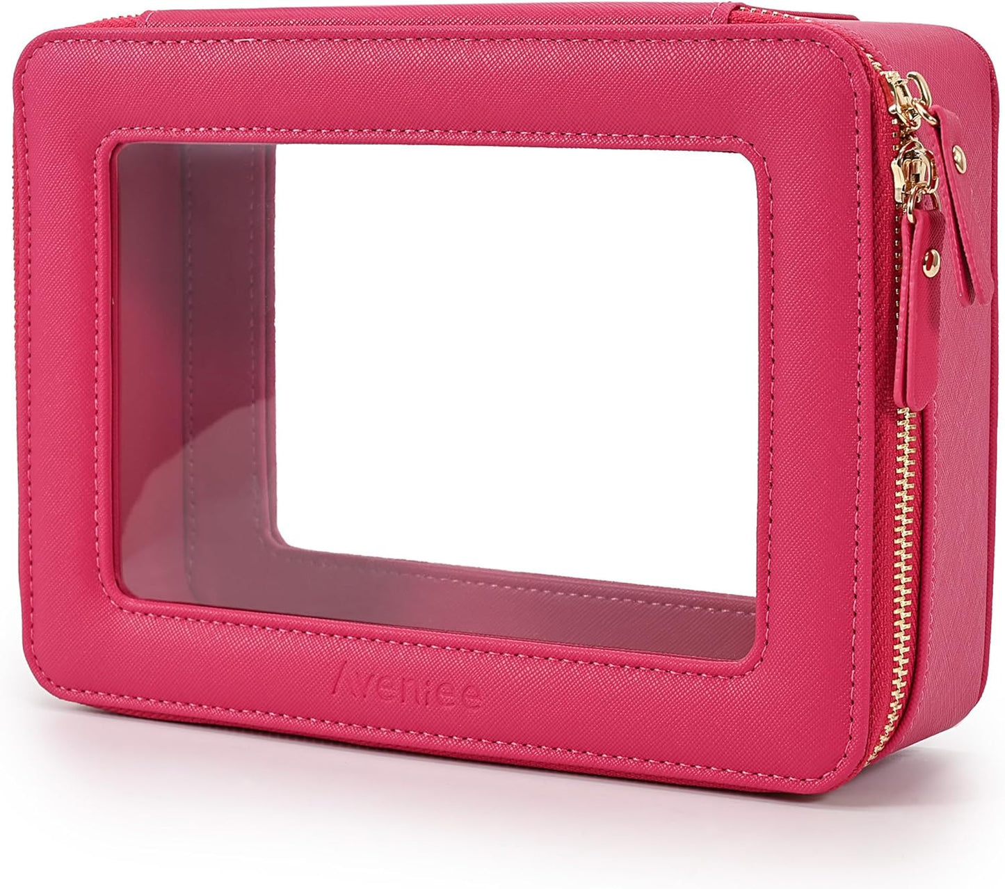 Aveniee Clear Makeup Bag Organizer,Large Travel Toiletry Bag for Women, Waterproof Cosmetic Pouch with Zippers,Car Organizers and Storage Case for Accessories,Hotpink