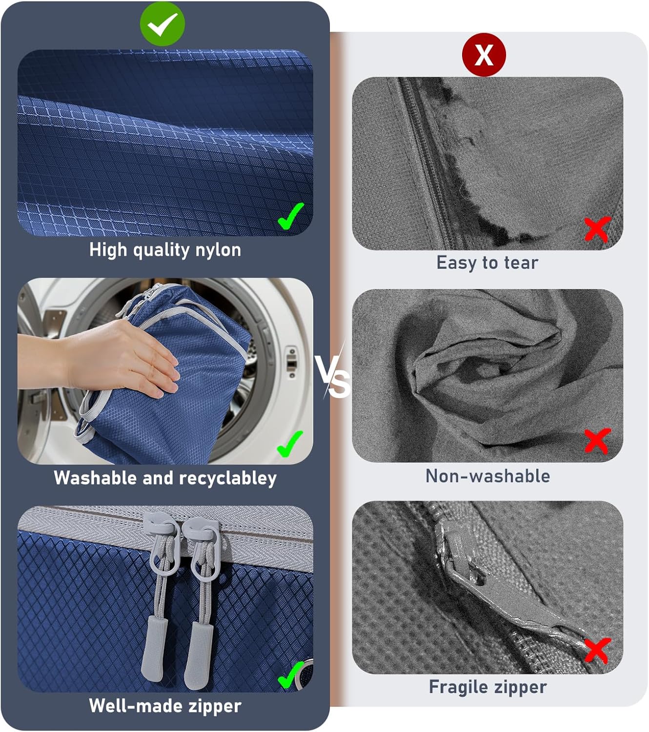 DIMJ Comforter Storage Bag 4 Pack - Blanket Storage Organizer Compression Bags, Large Capacity Ultra Space Saving Self Compression Organize for Bedding, Pillow, Duvet, Sheet Storage with Zipper Window